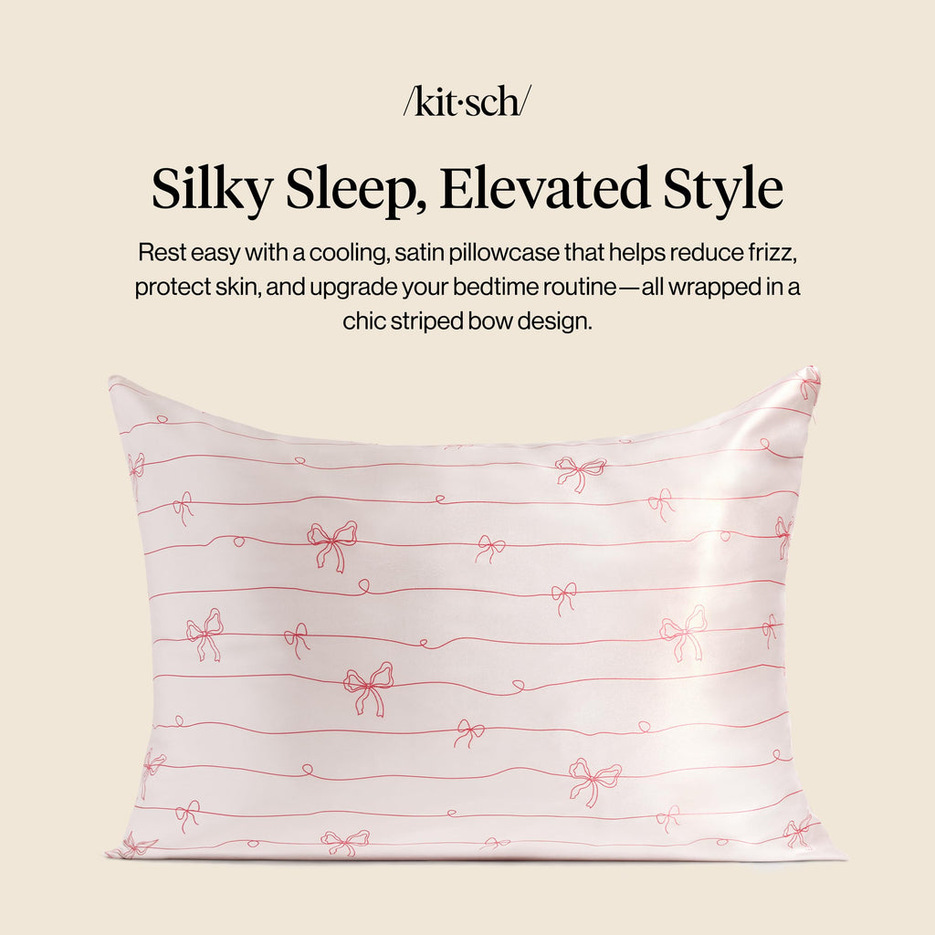 Kitsch Satin Pillowcase with Zipper - Standard Size, Leopard | Softer Than Silk Pillow Cases, Smooth Cooling Satin Pillow Case for Hair and Skin, Wrinkle-Free, Machine Washable