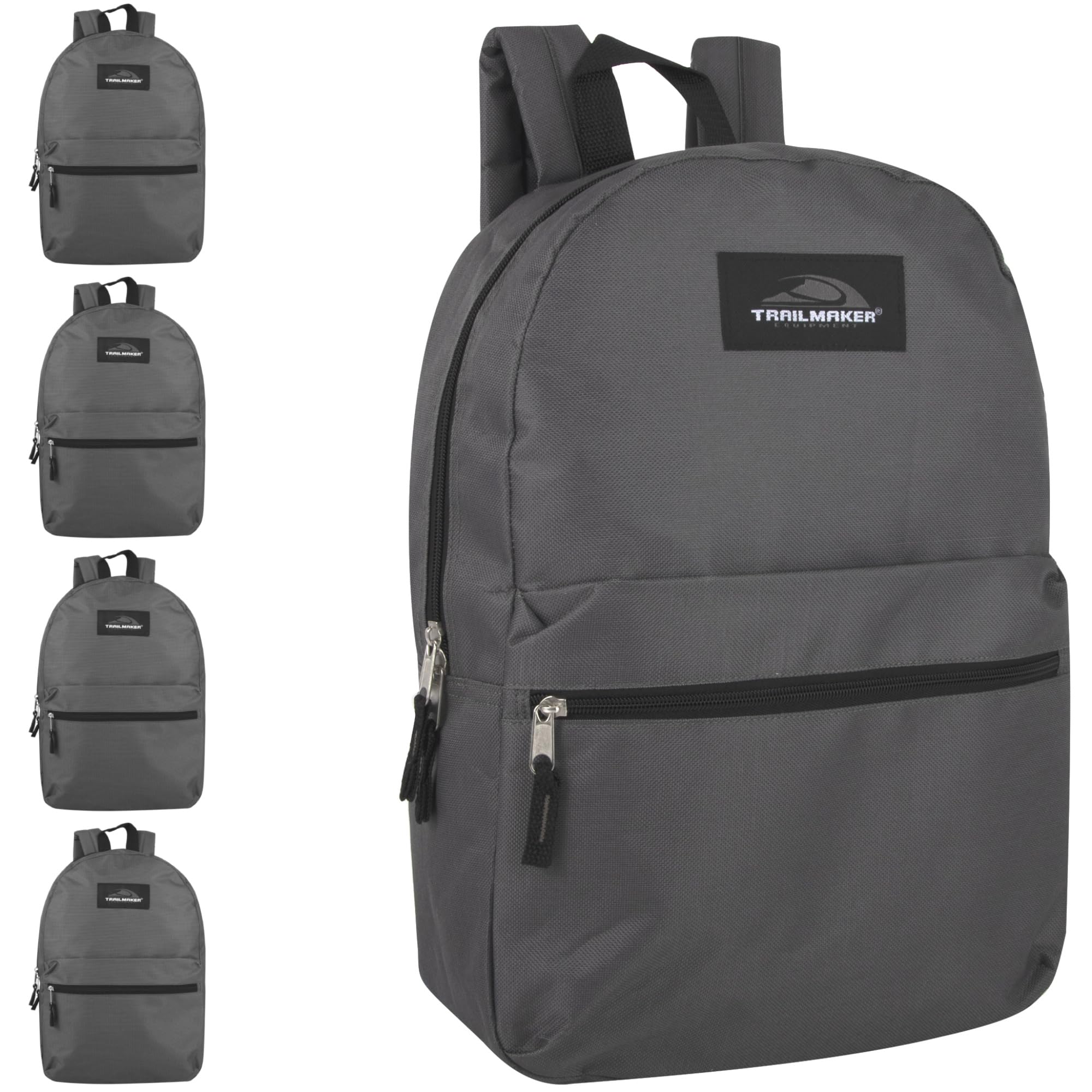 Trail maker 24 Pack- Classic 17 Inch Backpacks in Bulk Wholesale Back Packs for Boys and Girls (Assorted 12 Colors Pack)