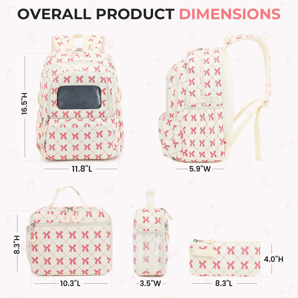 Corduroy School Backpack Set for Girls Boys Women, 3Pcs Kids Bookbag with Lunch Box & Pencil Pouch, Elementary Middle High School College Daypack 15.6" Laptop Bag for Work Travel, Leopard Brown