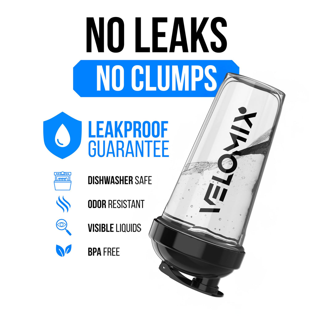 VELOMIX 6 Pack 28 oz Protein Shaker Bottle for Mixes - 6 Wire Whisk Balls | Leak Proof Cups for Supplements | BPA-Free Gym & Fitness (Earth Tones Collection)