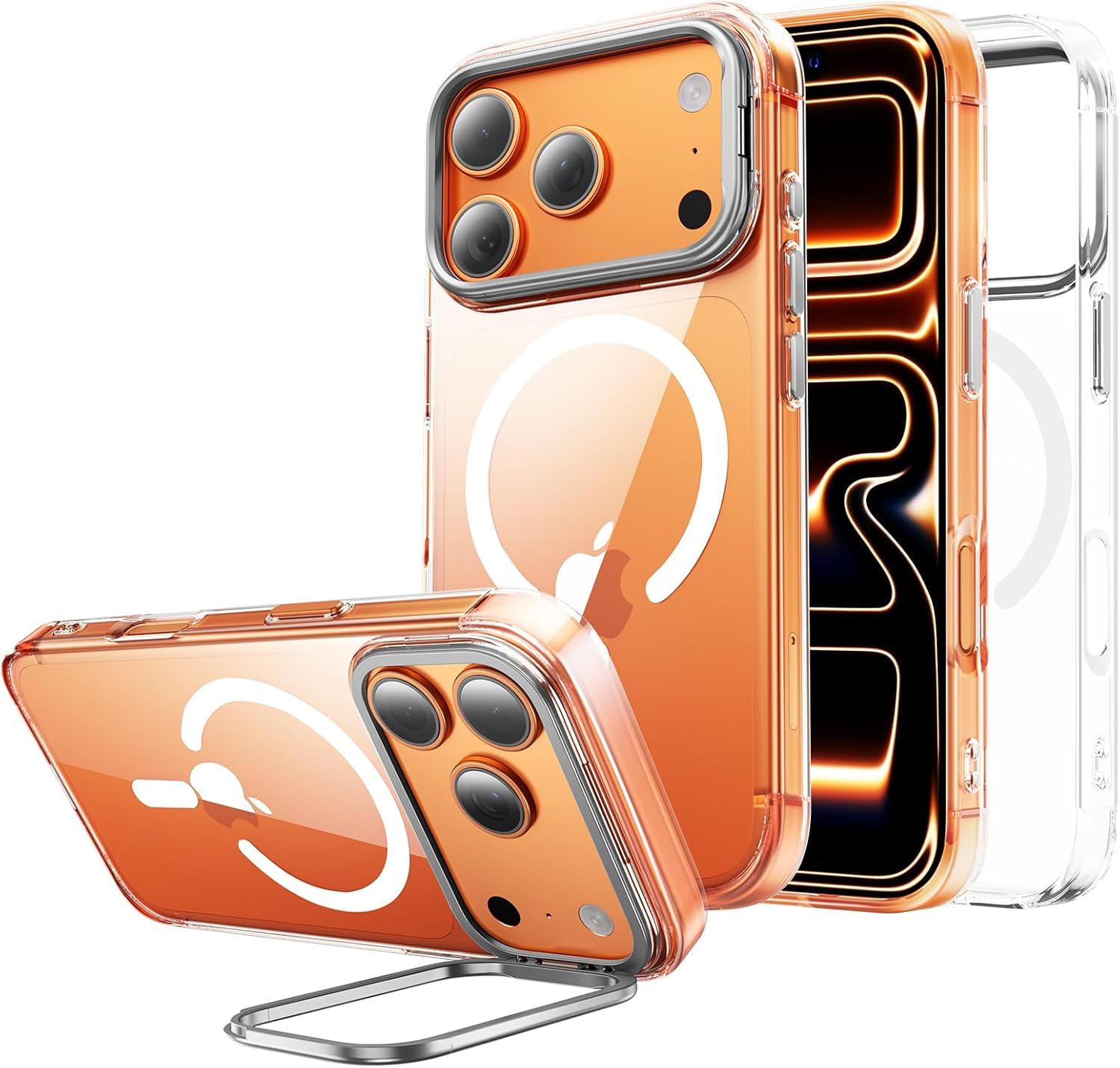 for iPhone 17 Pro Max case with Camera Lens Protector[10Ft Military-Grade Protection] Compatible with fit MagSafe Shockproof Slim Thin Cover case for iPhone 17 Pro Max 6.9 inch, Orange Bumper