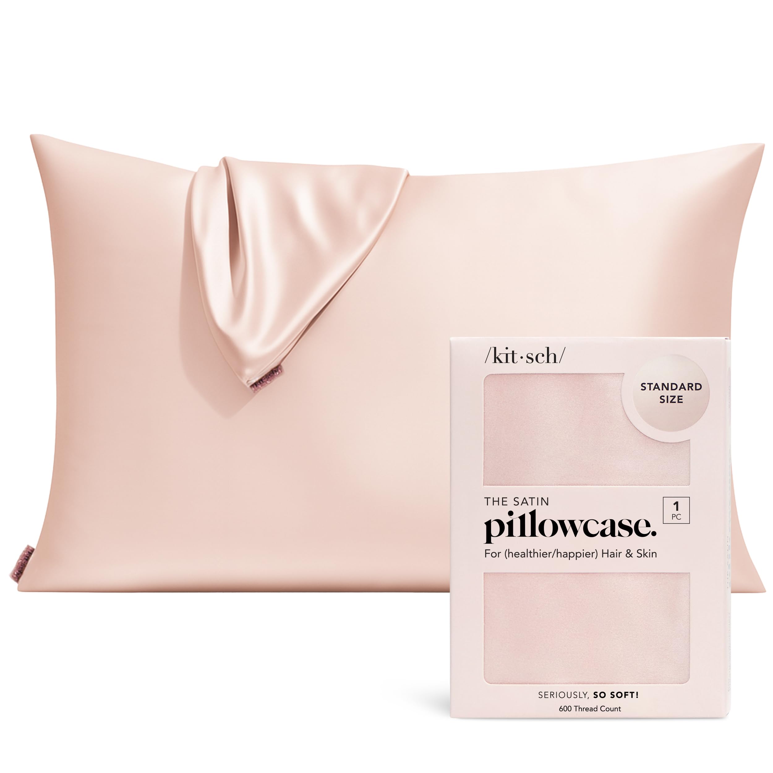 Kitsch Satin Pillowcase with Zipper - Standard Size, Leopard | Softer Than Silk Pillow Cases, Smooth Cooling Satin Pillow Case for Hair and Skin, Wrinkle-Free, Machine Washable