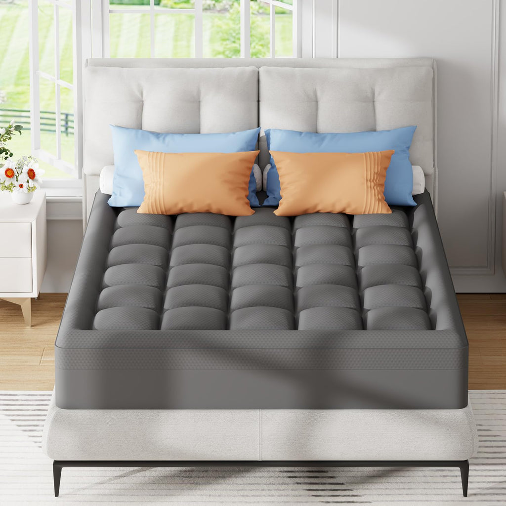 ELEMUSE Twin XL Dorm Dual Layer 3 Inch Memory Foam Mattress Topper for College, Dorm Room Essentials, 2 Inch Cooling Gel Foam and 1 Inch Soft Pillow Top Bed Pad,Back to School Comfortable Support