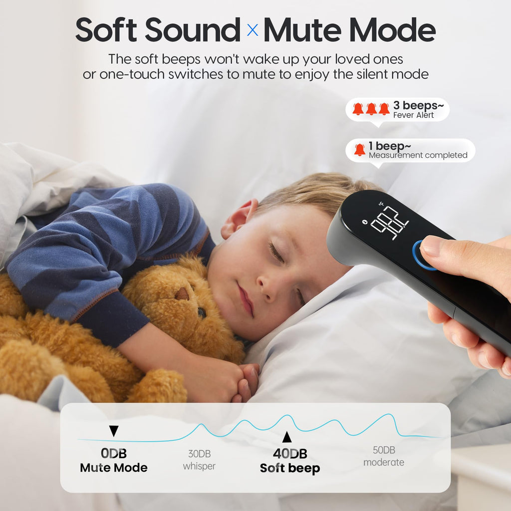 Viproud Thermometer for Adults and Kids, Fast Accurate Baby Thermometer | 1 second Result, Fever Alarm, Mute Mode, Body & Object Mode, 35 Memory Recall, Baby Essentials, Lifetime Support