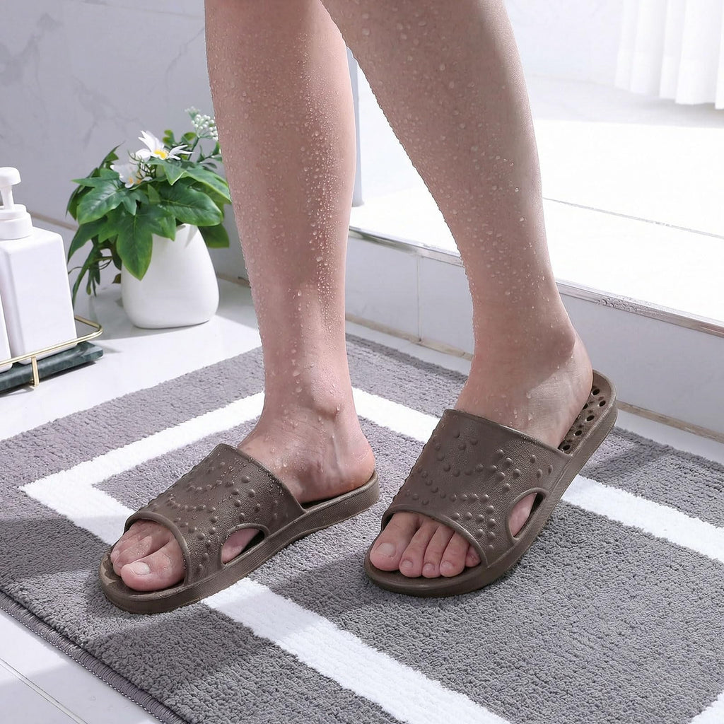 shevalues Shower Shoes for Women Men with Arch Support Quick Drying Pool Slides Lightweight Beach Sandals with Drain Holes