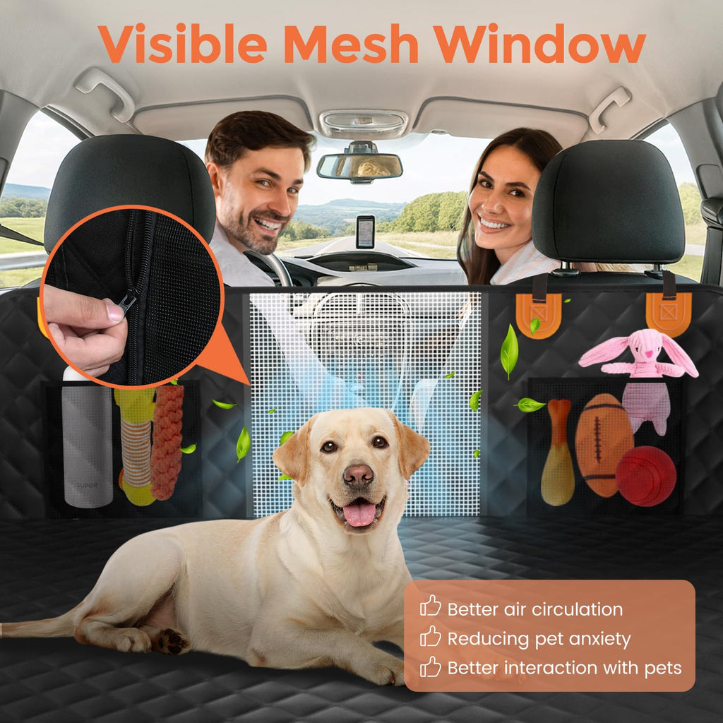 Dog Seat Cover for Back Seat, Hard Bottom Car Seat Cover for Dogs | Back Seat Extender Holds 500 lbs, Waterproof Back Seat Pet Cover for Dogs, Dog Hammock Travel Accessories for Car,SUV,Truck