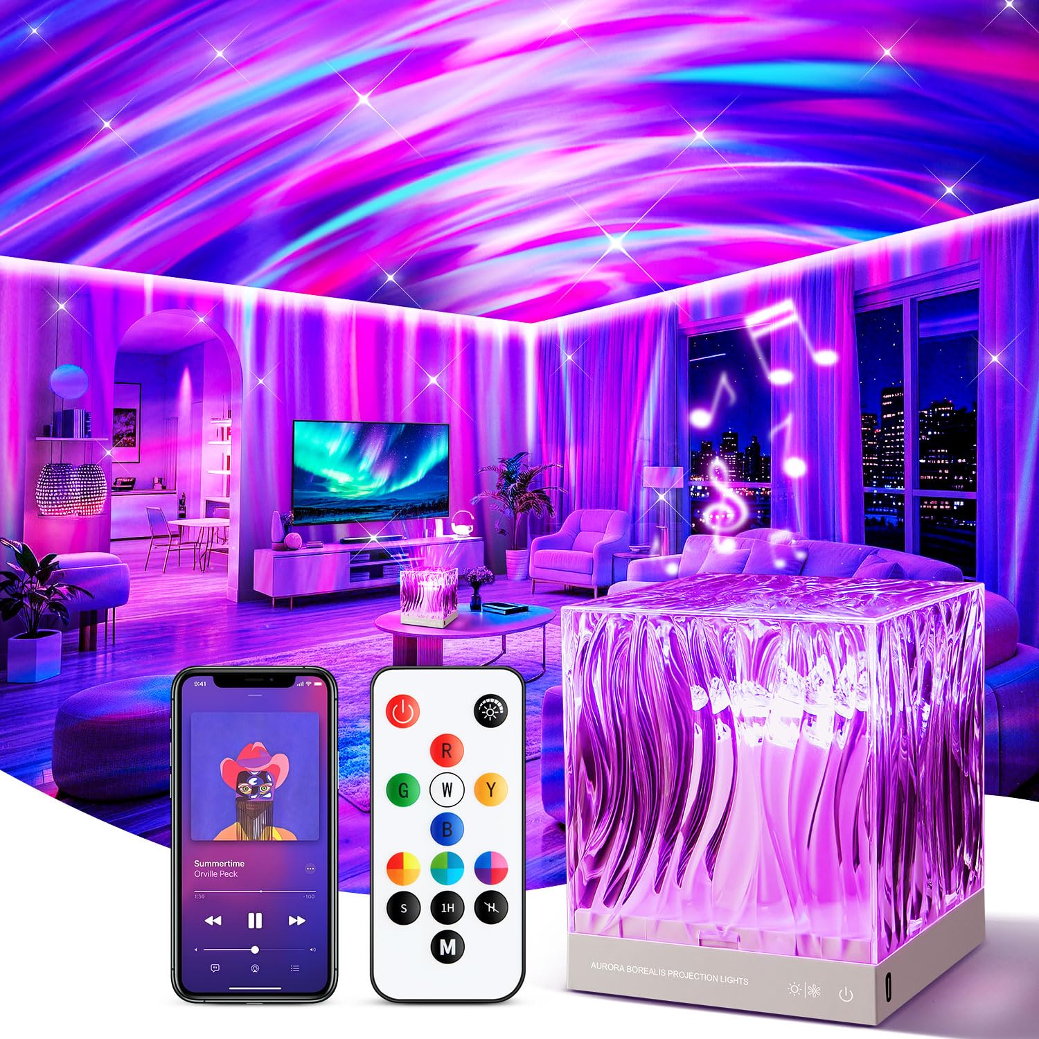 Galaxy Projector Night Light Projector Teen Girl Gifts Trendy Stuff,18-Color Lava Lamp LED Lights for Bedroom Northern Ocean Projector Mood Ambient Lighting,Remote Birthday Gifts Dorm Decor Room Decor