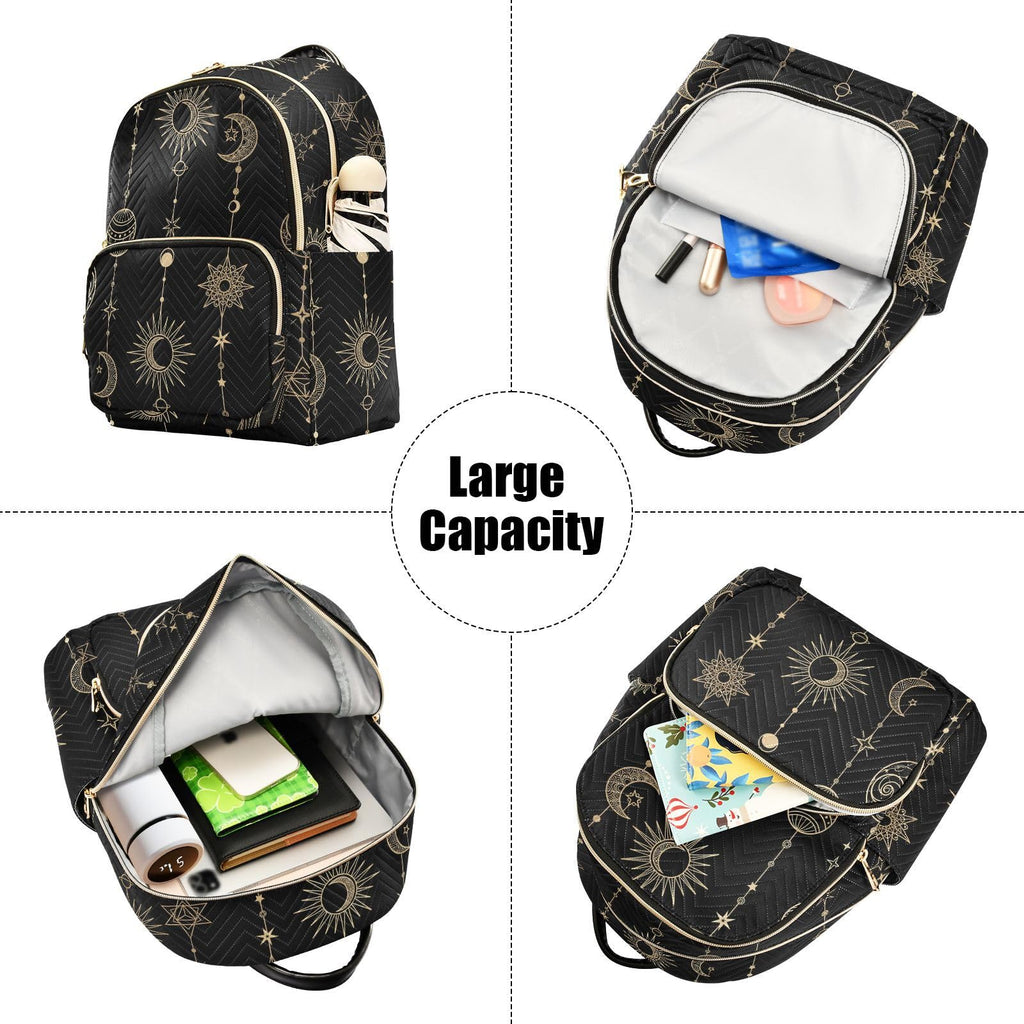 ALAZA Sun Moon Stars Witchy Small Backpack Purse for Women Travel Bag Fashion Daypack Back Pack Shoulder Bag