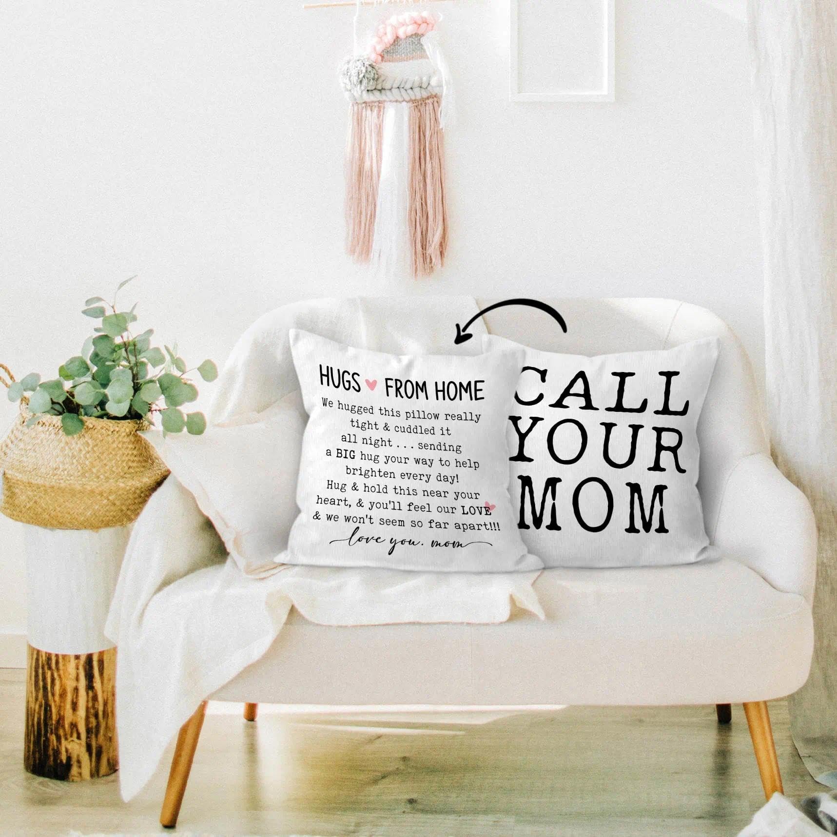 HIWX College Dorm Decor,Funny Have Fun Be Safe Make Good Choices Call Your Mom Decorative 18 x 18 Throw Pillow Cover,Call Your Mom Pillow,Throw Pillows for Dorm Bed Room Student Decor Pillowcase