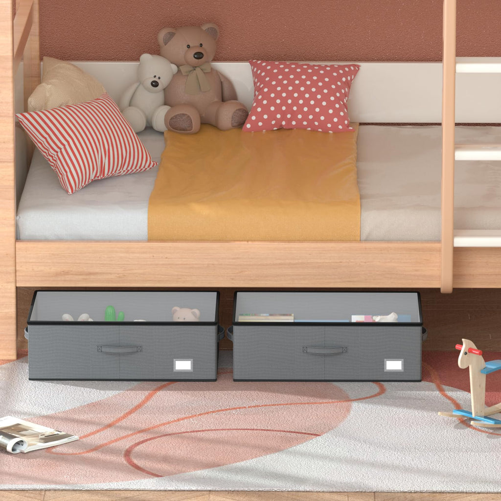 EE-RoomWorld Under Bed Storage with Wheels, No Assemble Required 10 inches height Under Bed Storage bins,Large capacity Rolling Underbed Shoe Storage containers，dorm underbed storage drawers