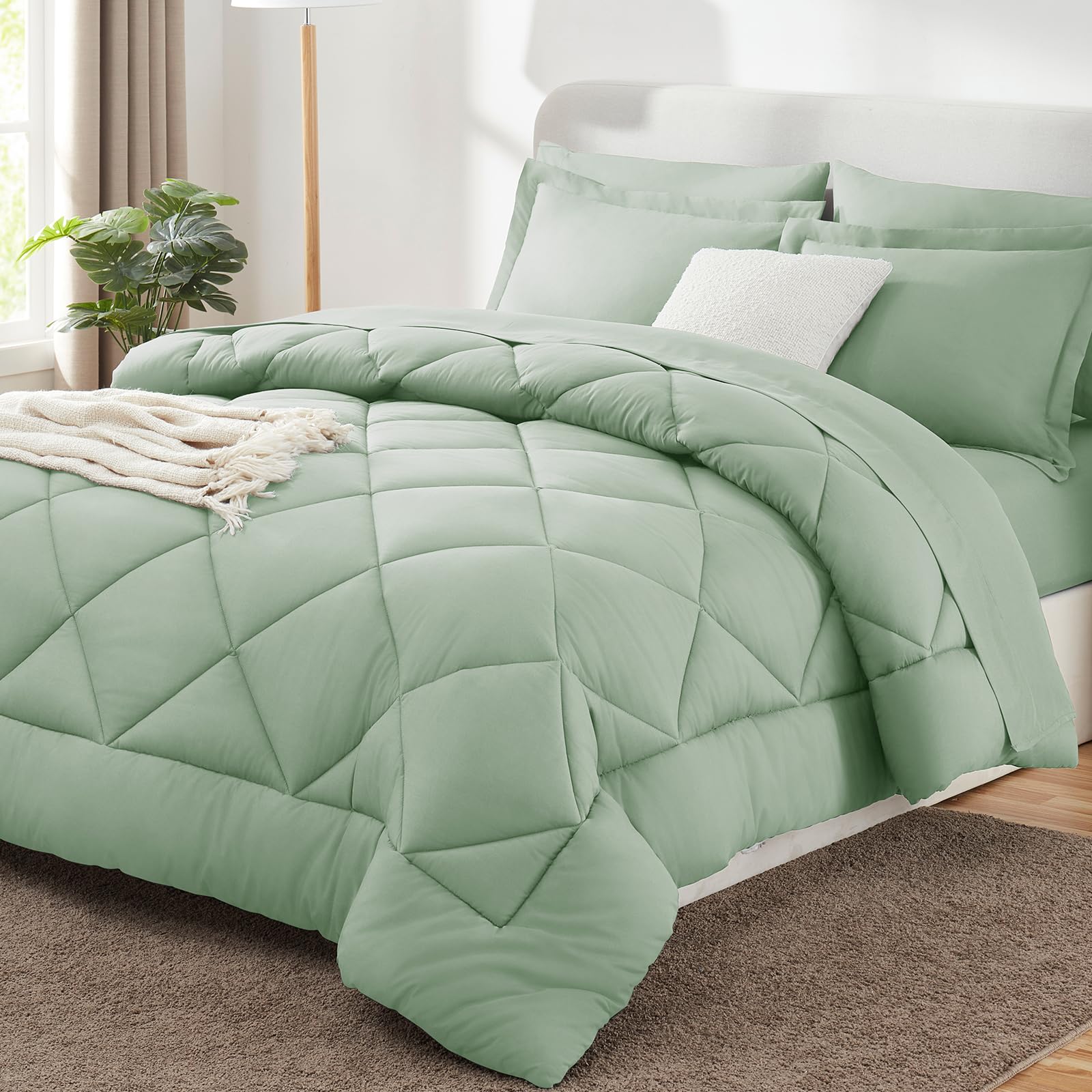 CozyLux Twin XL Comforter Set Black - 5 Pieces Twin Extra Long Bed in a Bag for College Dorm, All Season Bedding Set for Girls and Boys, Soft Bed Set with Comforter, Sheets, Pillowcase & Sham