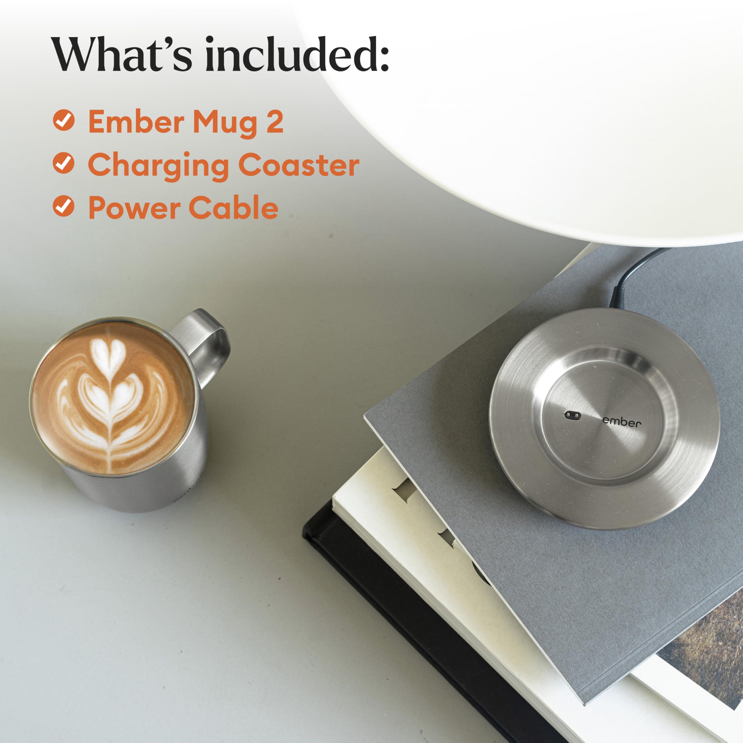 Ember Temperature Control Smart Mug 2, 14 Oz, App-Controlled Heated Coffee Mug with 80 Min Battery Life and Improved Design, White