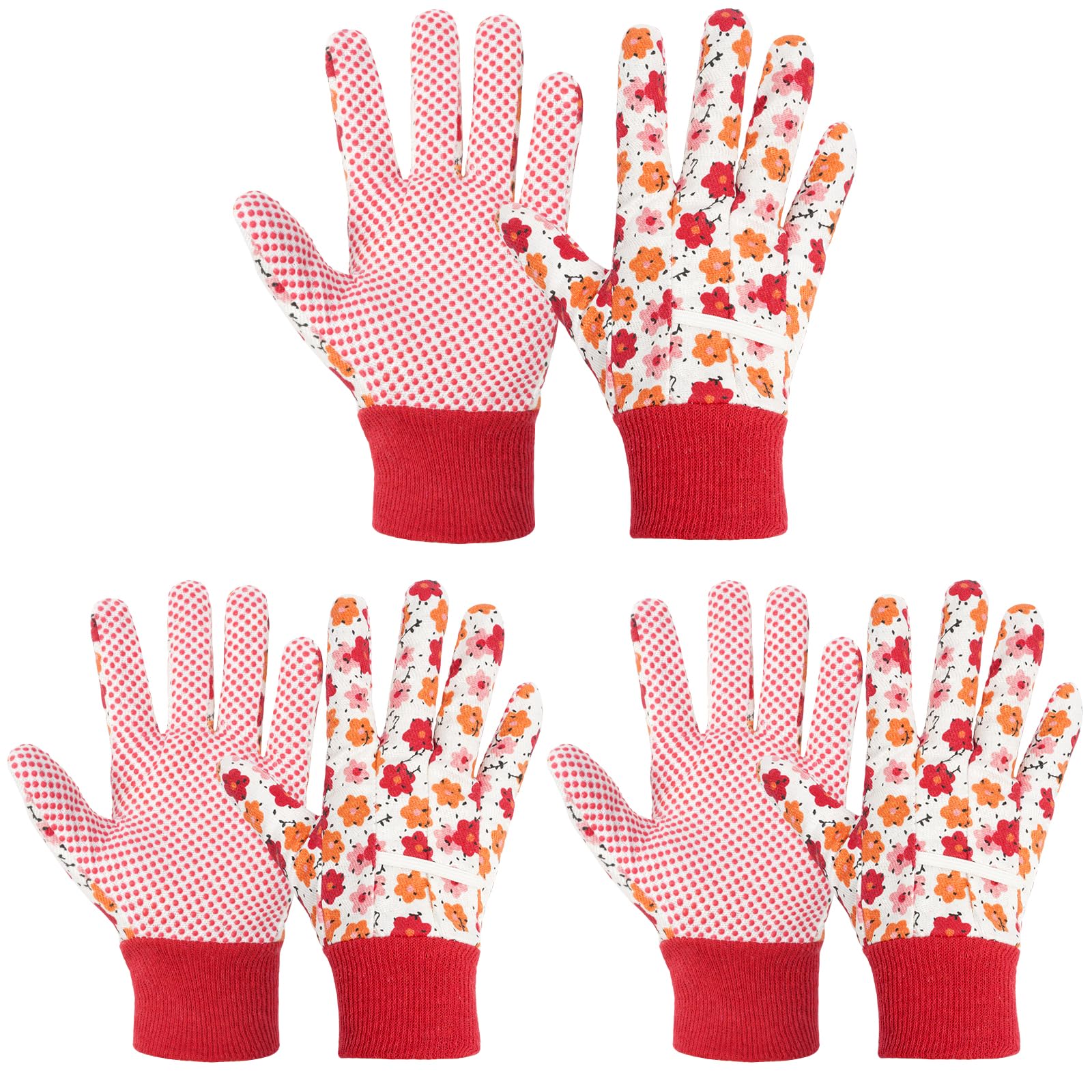 Ainiv Floral Gardening Gloves for Women/Ladies, Non-Slip Garden Work Gloves,Breathable Yard Work Glove Light Working Gloves