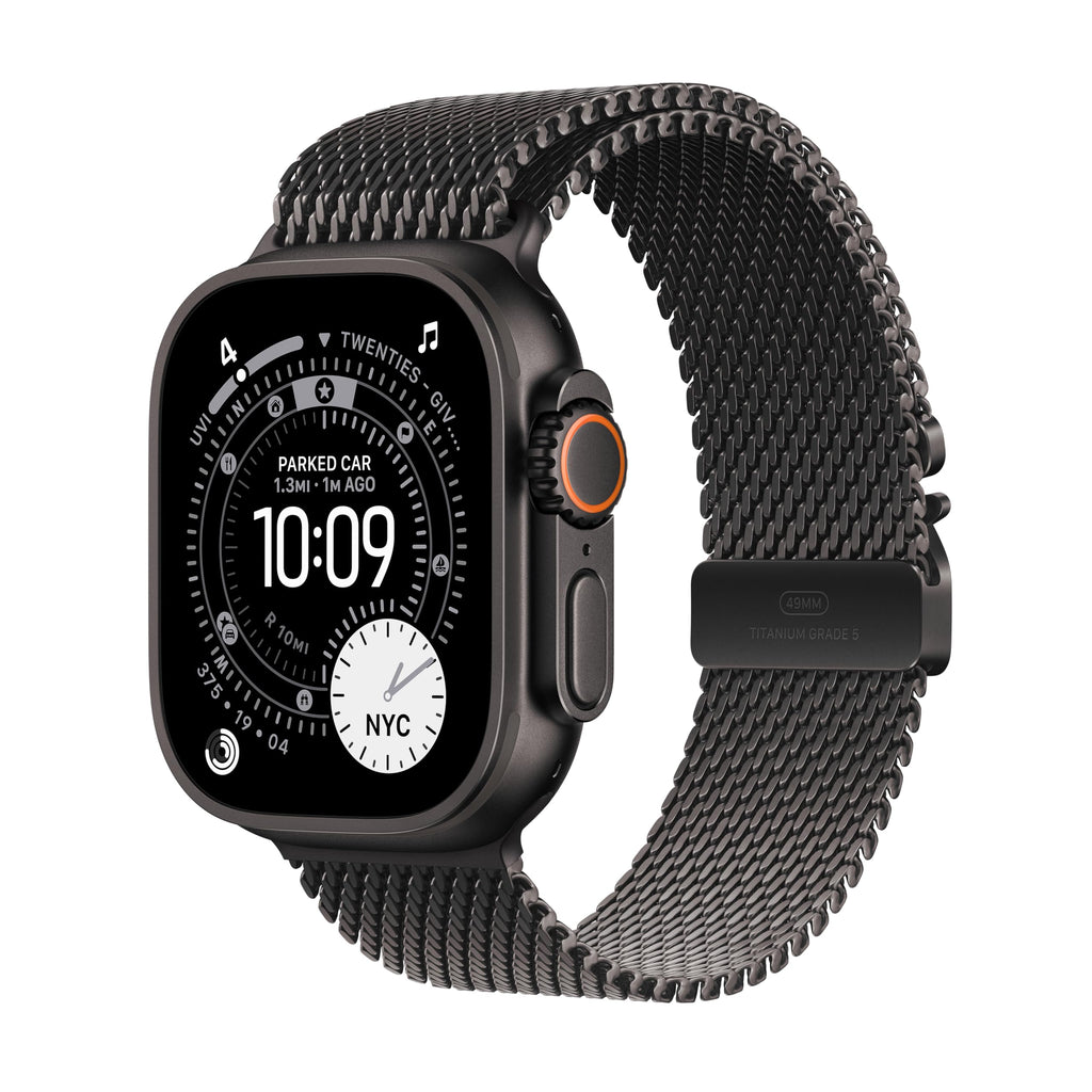 Apple Watch Ultra 3 [GPS + Cellular 49mm] Running & Multisport Smartwatch w/Rugged Titanium Case w/Black/Charcoal Trail Loop - S/M. Satellite Communications, Advanced Health & Fitness Tracking