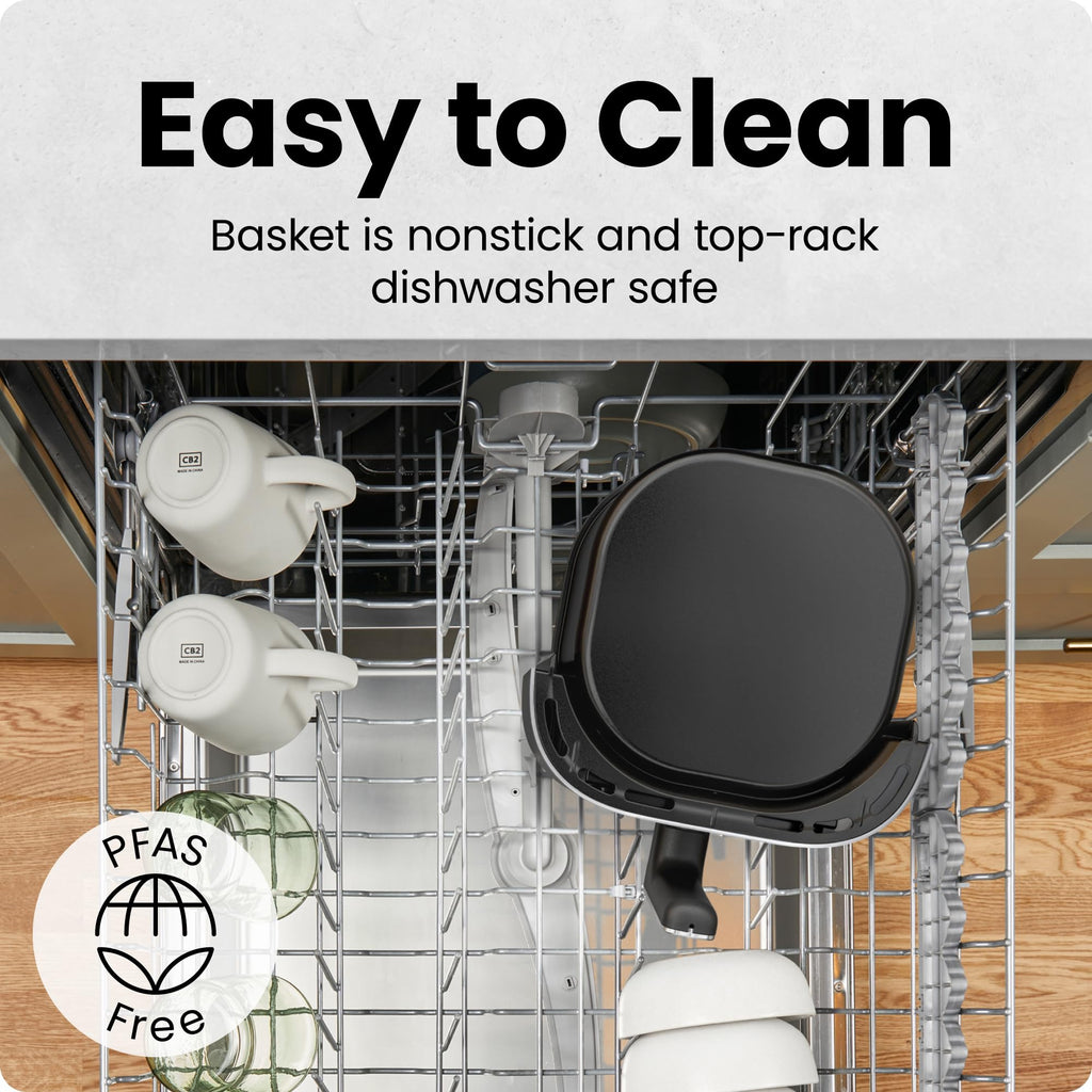 CHEFMAN 2 Qt Mini Air Fryer – Digital Space-Saving Compact Air Fryer with Nonstick and Dishwasher Safe Basket, Quick & Easy Meals in Minutes, Features Digital Timer and Shake Reminder – Black