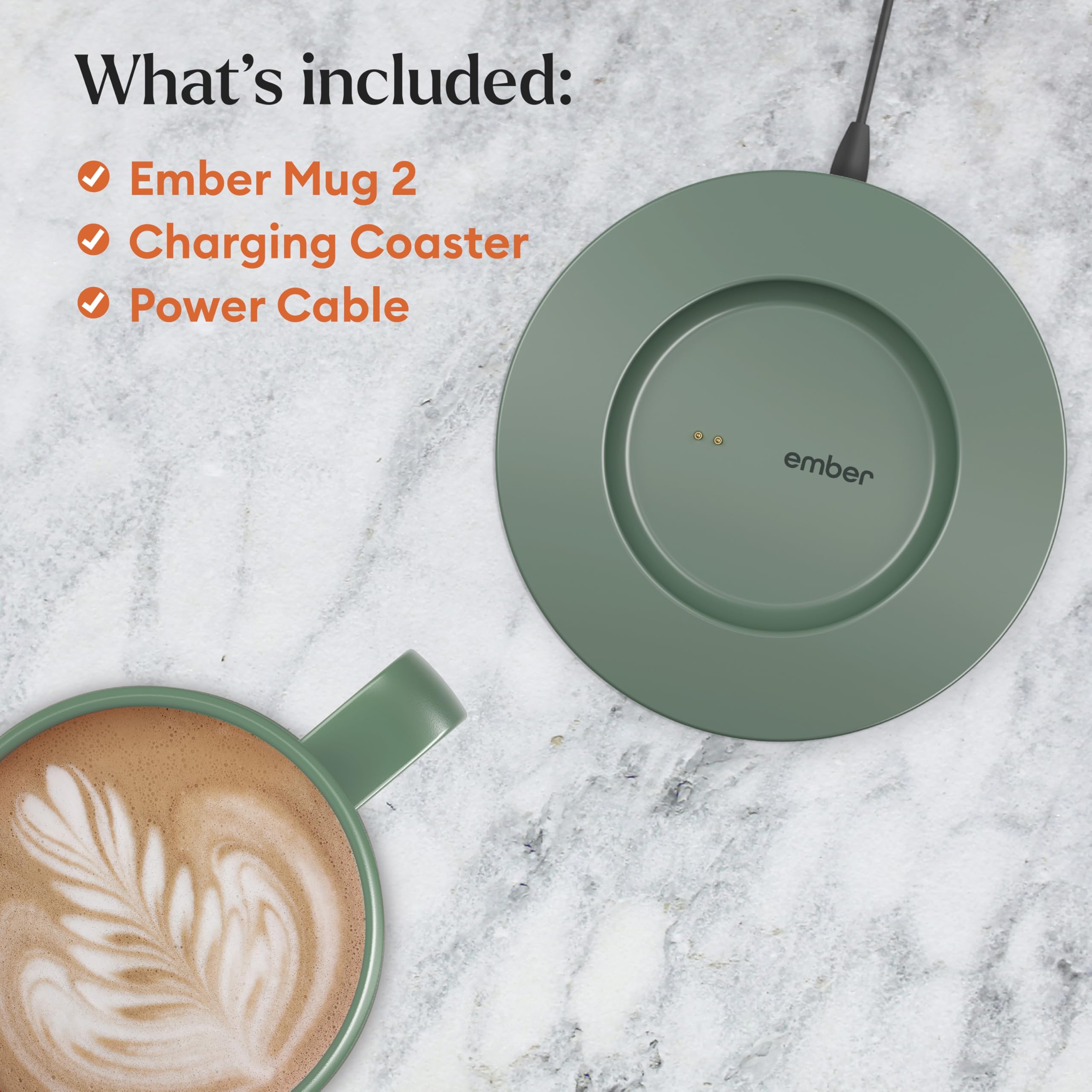 Ember Temperature Control Smart Mug 2, 14 Oz, App-Controlled Heated Coffee Mug with 80 Min Battery Life and Improved Design, White