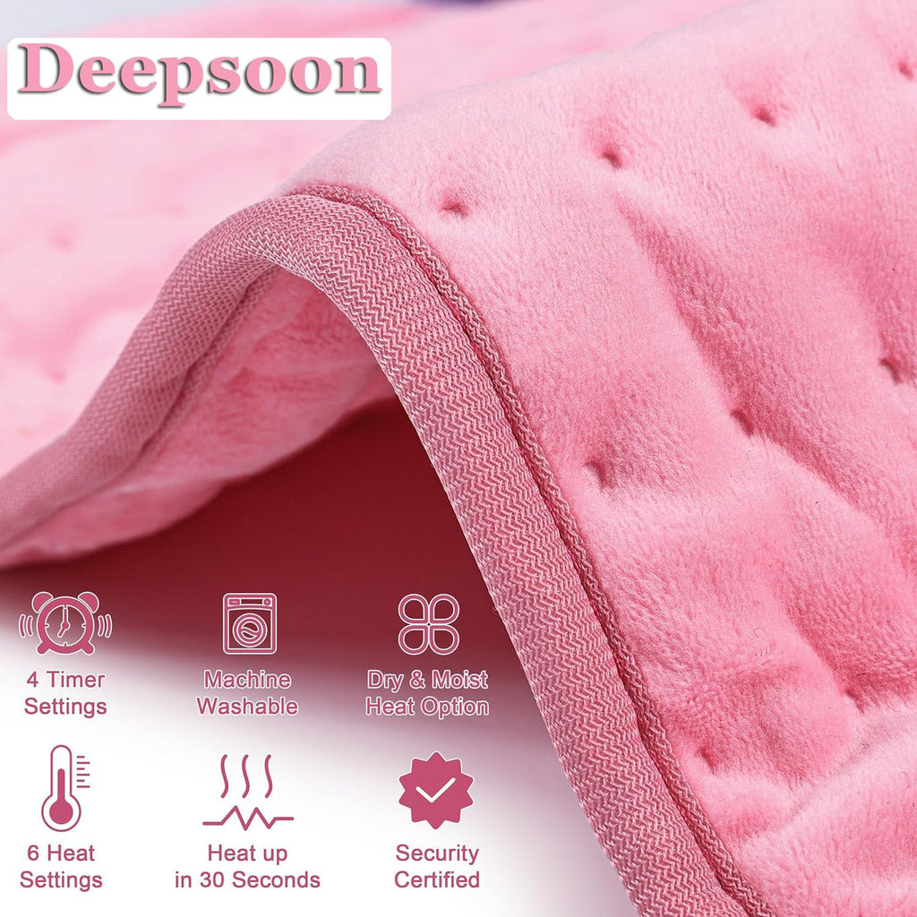 Heating Pad,Heated Blanket,Heating Pad for Back Neck,Silvergray,24x12In | Electric Heating Pad,Dry/Moist Heat Heating Pads,Heating Pads for Shoulder,Abdomen,Knee,Heat Pad for Women Men,Birthday Gift
