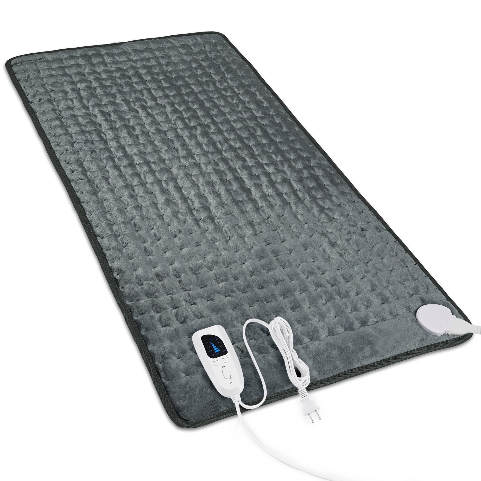 Heating Pad,Heated Blanket,Heating Pad for Back Neck,Silvergray,24x12In | Electric Heating Pad,Dry/Moist Heat Heating Pads,Heating Pads for Shoulder,Abdomen,Knee,Heat Pad for Women Men,Birthday Gift