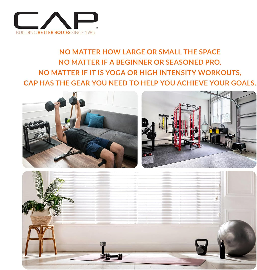 CAP ADJUSTABELL Adjustable Dumbbell Set, Premium Quick Select Adjustable Weights for Strength Training, Singles & Pairs, 12.5 LB, 25 LB & 55 LB, Round & Hex Dumbbells, Multiple Grip Handle Options