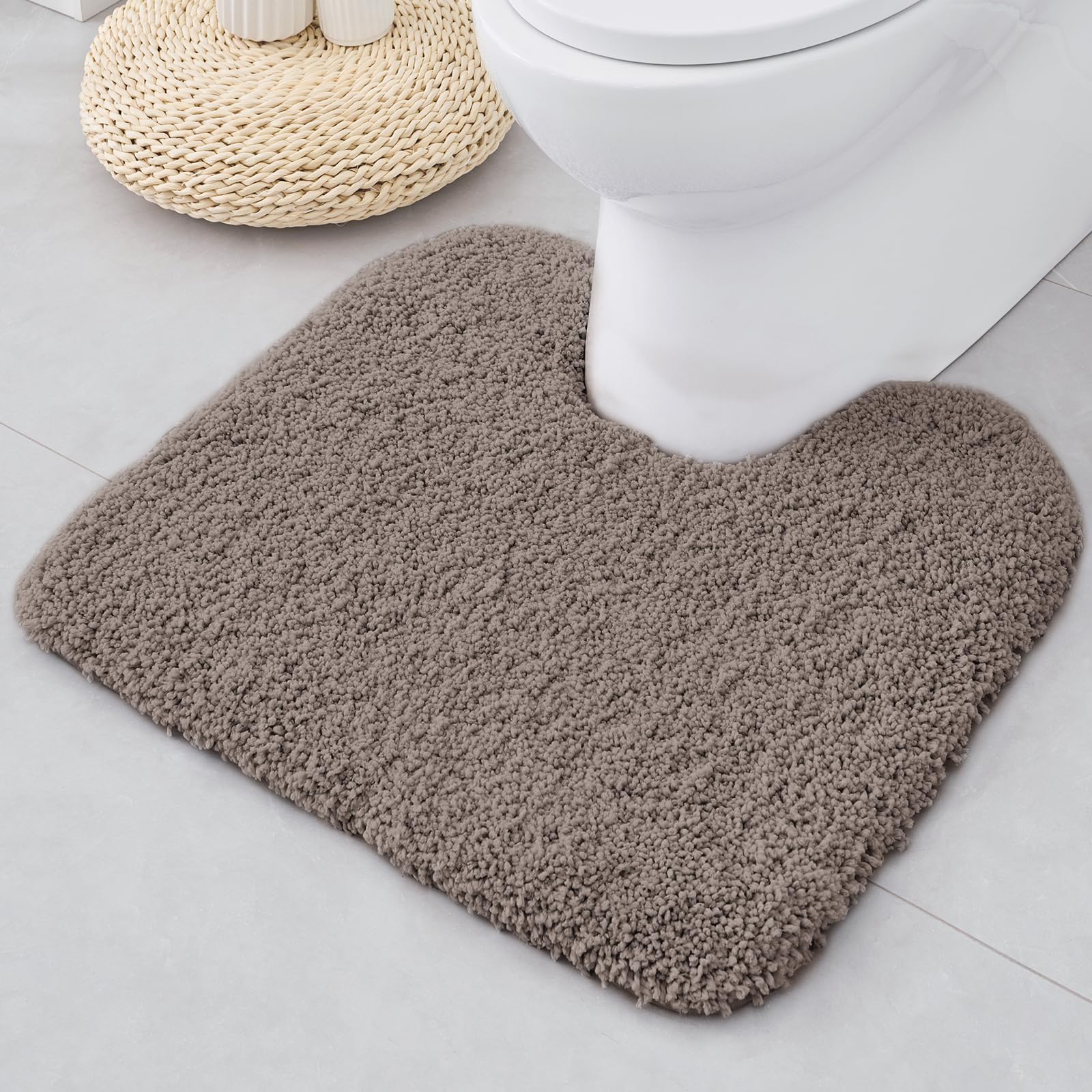 ILANGO Pink Bathroom Rugs 24" × 17" Non Slip & Super Absorbent Extra Thick Soft, Washable Bath Mat for Floor, Non Shedding Microfiber Plush Holiday Bath Rug with Rubber for Shower Sink