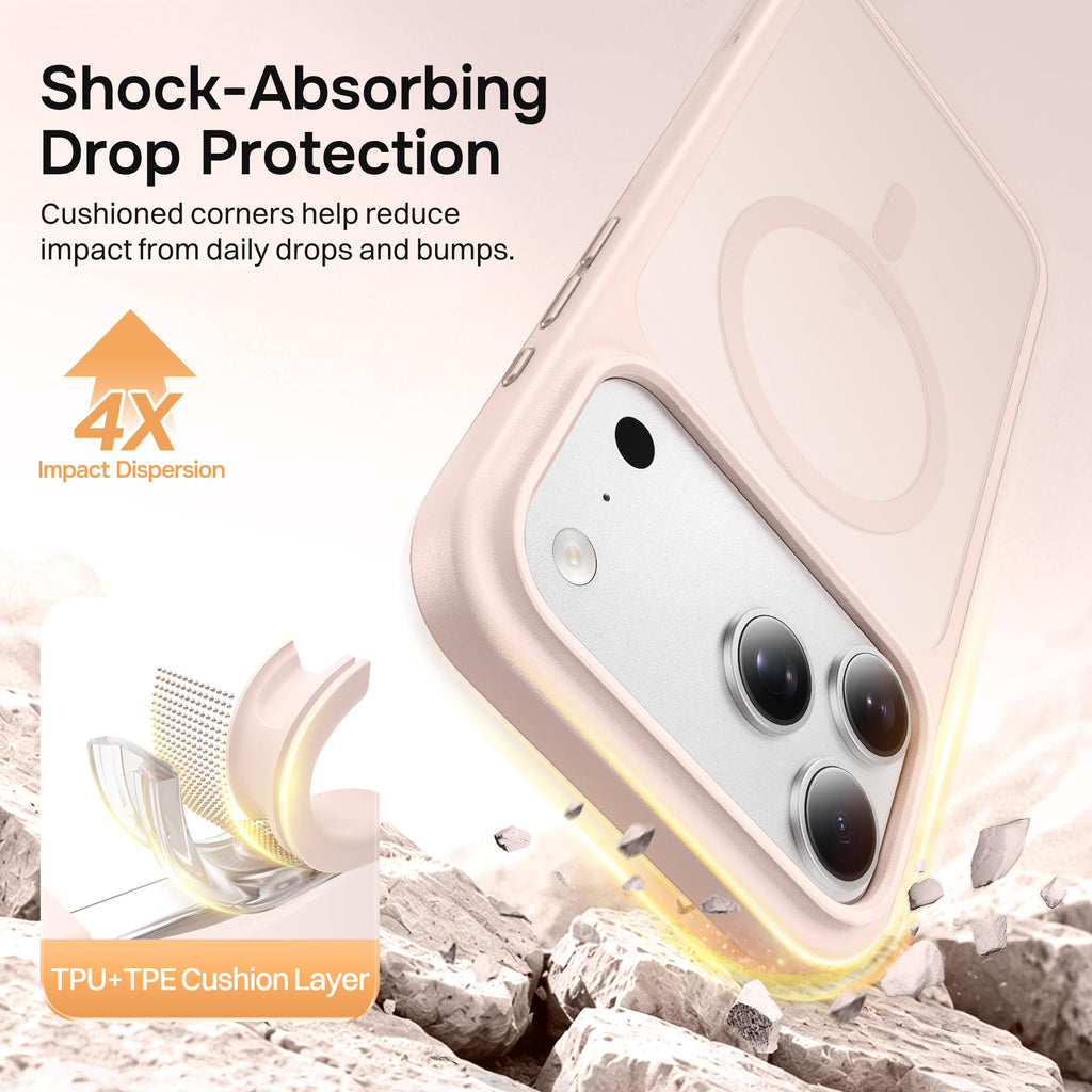 Magnetic for iPhone 17 Pro Max Case, Compatible with MagSafe, [Military Grade Drop Protection] Translucent Matte Shockproof Protective Anti-Fingerprint Phone Case, 6.9", Dark Purple