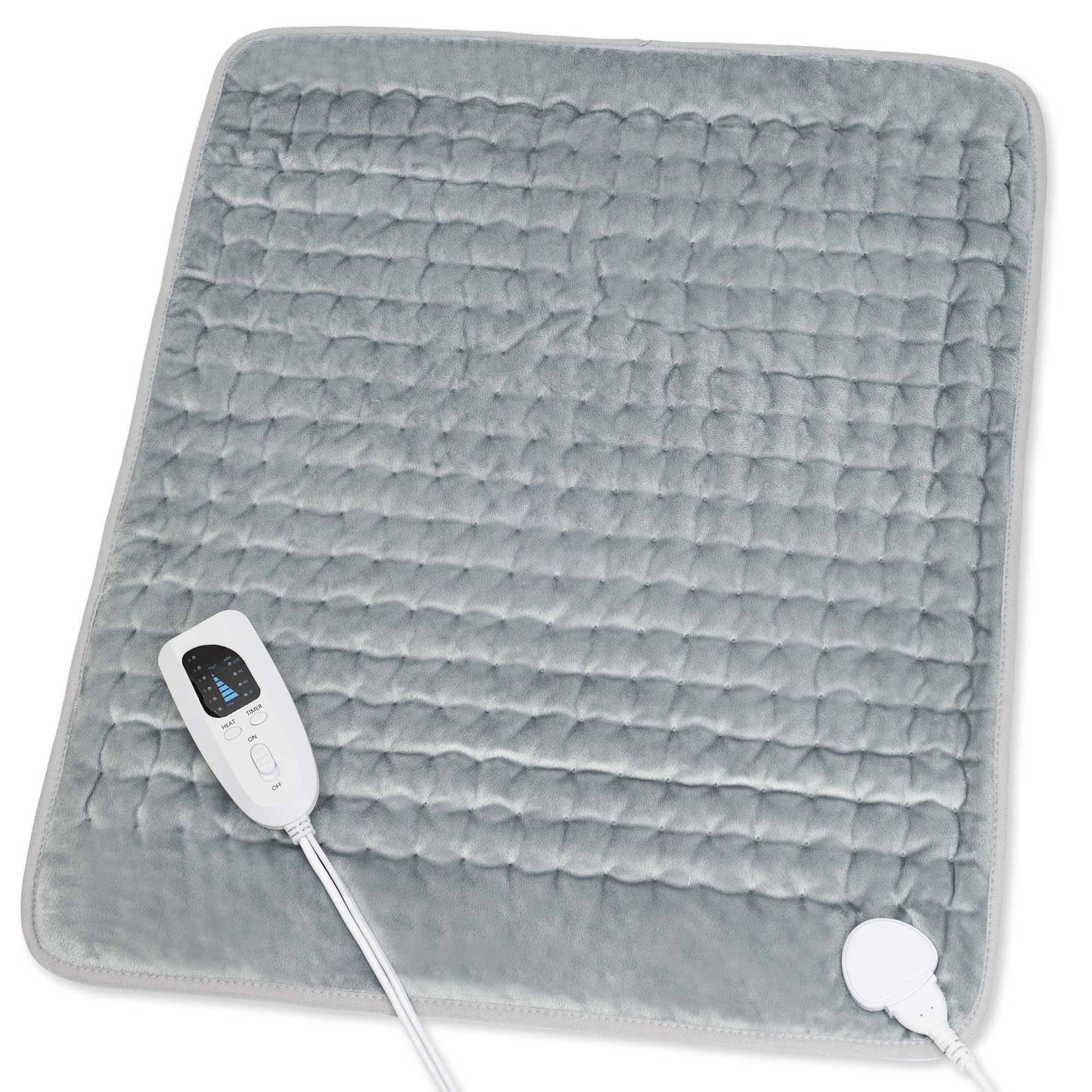 Heating Pad,Heated Blanket,Heating Pad for Back Neck,Silvergray,24x12In | Electric Heating Pad,Dry/Moist Heat Heating Pads,Heating Pads for Shoulder,Abdomen,Knee,Heat Pad for Women Men,Birthday Gift