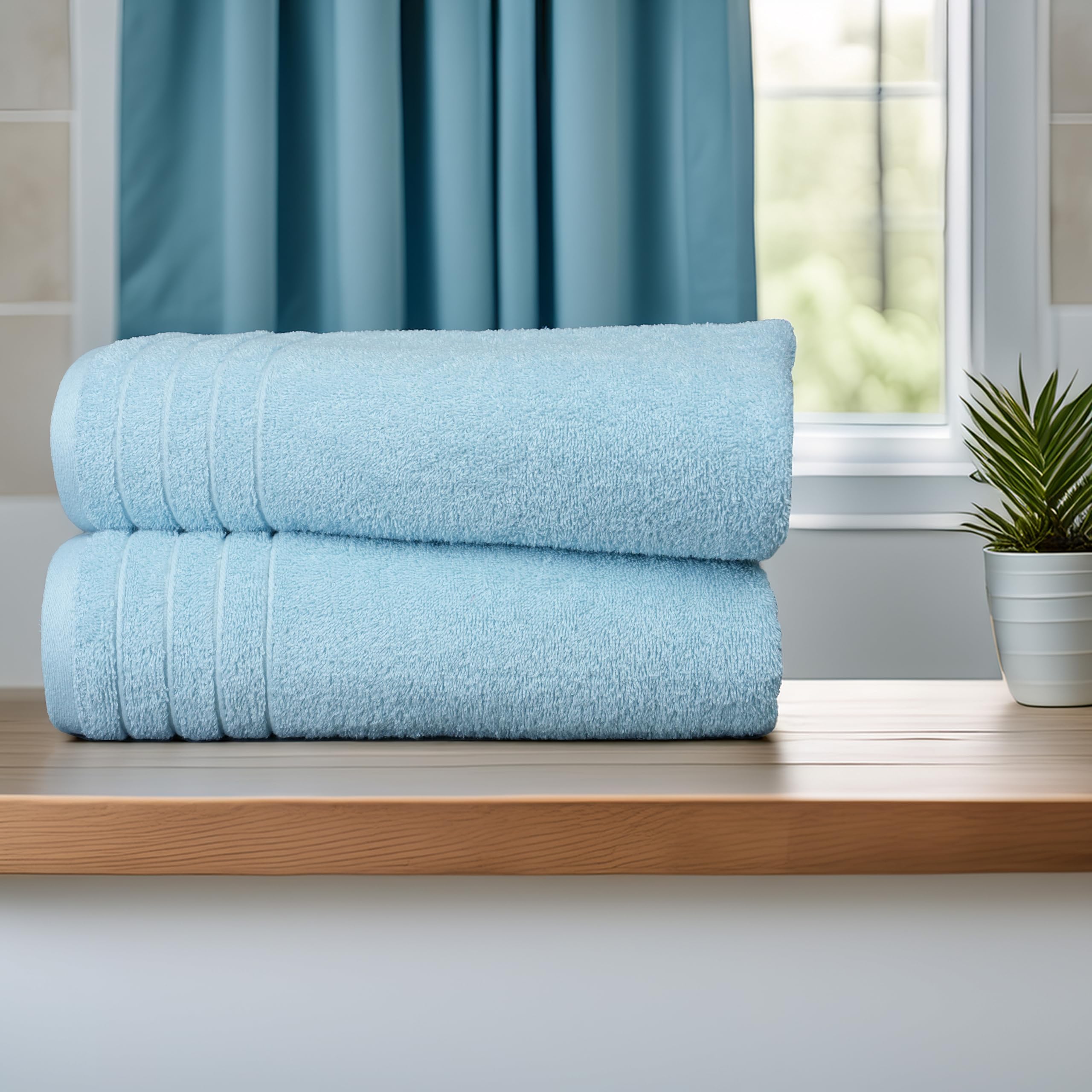 Tens Towels Pack of 4 Extra Large Bath Towels 30 x 60 Inches, 100% Cotton, Larger & Lighter Weight, Quicker to Dry, Super Soft and Absorbent, Perfect for Bathroom, Black