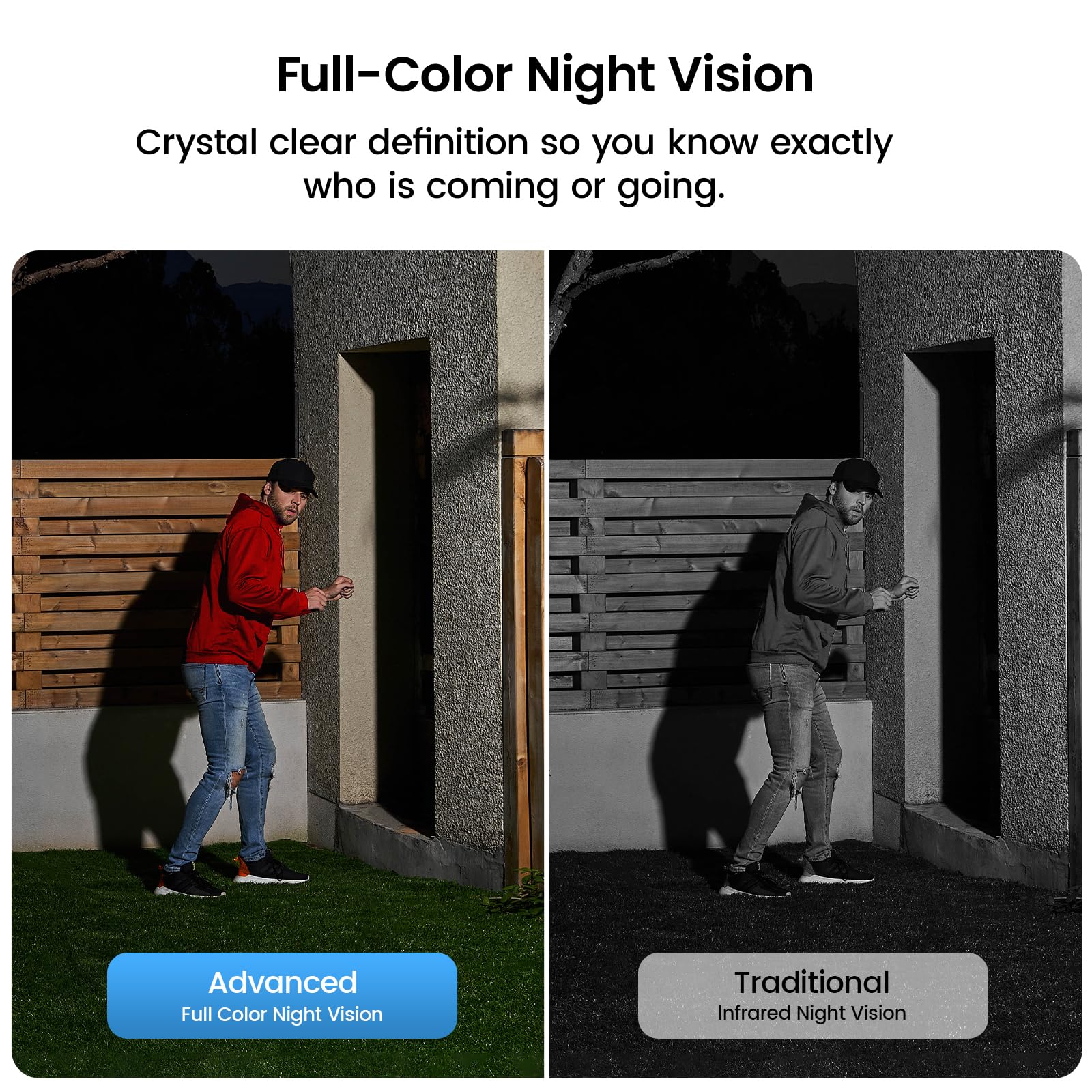 aosu Solar Security Cameras Wireless Outdoor, 2K HD Home Security Camera System, PIR + AI Human Detection, Color Night Vision, Easy to Set Up, Local Storage, No Subscription Required, 4-Cam Kit