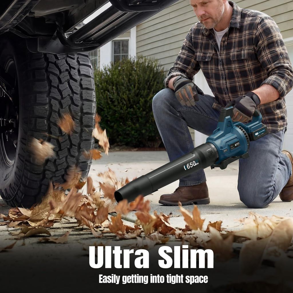 LOSART Leaf Blower Cordless, 650CFM & 3 Speed Levels, 1200W Electric Cordless Leaf Blower with 2 x 5.0Ah Batteries & Fast Charger, Blowers for Lawn Care, Yard, Blowing Leaves, Dust, Snow