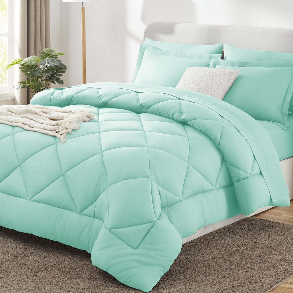 CozyLux Twin XL Comforter Set Black - 5 Pieces Twin Extra Long Bed in a Bag for College Dorm, All Season Bedding Set for Girls and Boys, Soft Bed Set with Comforter, Sheets, Pillowcase & Sham