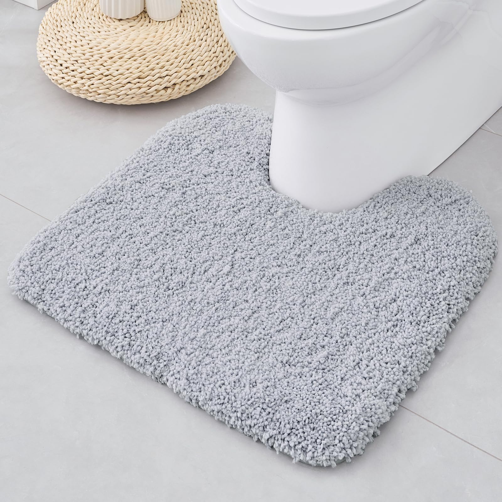 ILANGO Pink Bathroom Rugs 24" × 17" Non Slip & Super Absorbent Extra Thick Soft, Washable Bath Mat for Floor, Non Shedding Microfiber Plush Holiday Bath Rug with Rubber for Shower Sink
