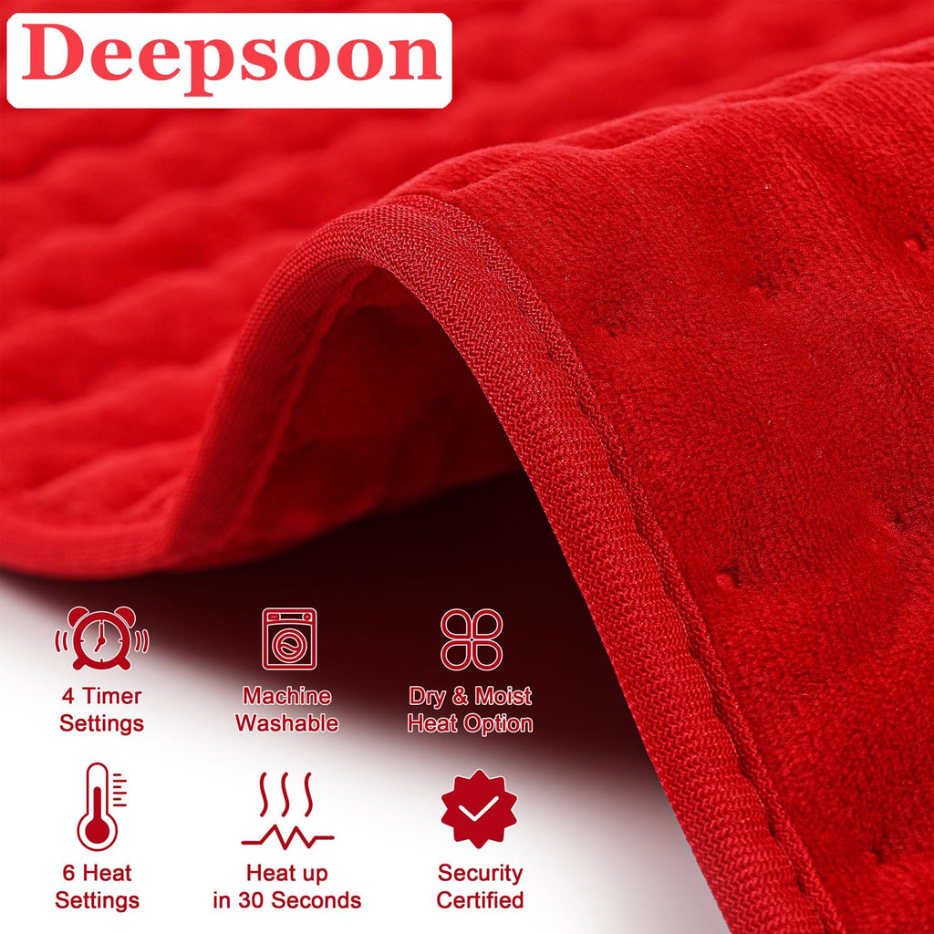 Heating Pad,Heated Blanket,Heating Pad for Back Neck,Silvergray,24x12In | Electric Heating Pad,Dry/Moist Heat Heating Pads,Heating Pads for Shoulder,Abdomen,Knee,Heat Pad for Women Men,Birthday Gift