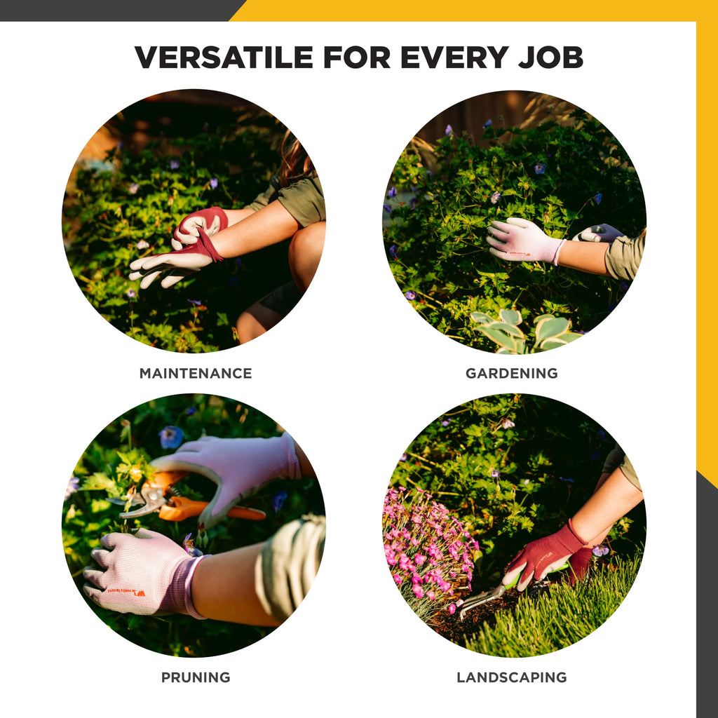 Wells Lamont Gardening Gloves for Women – Breathable Polyester, Seamless Fit – PU-Coated Palm for Grip & Durability