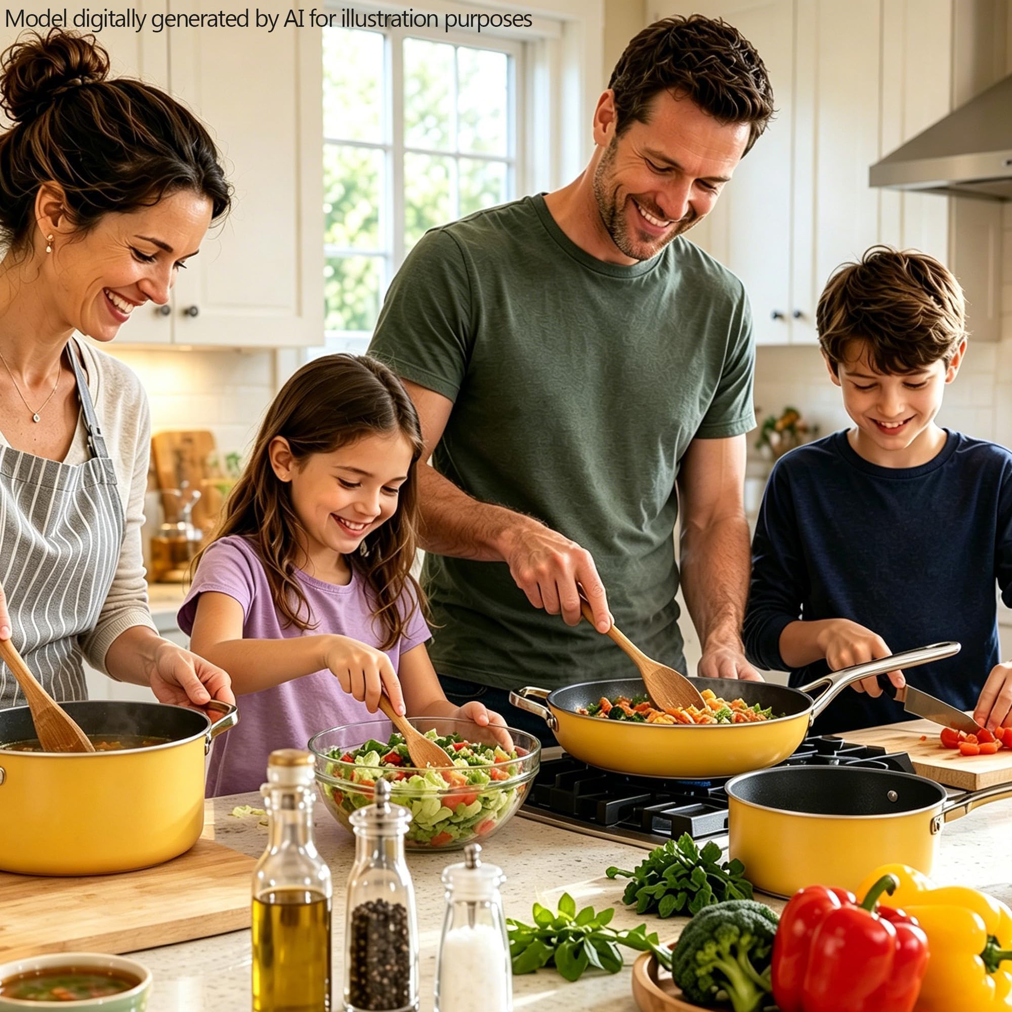 Ceramic Cookware Set, Pots & Pans Set, 10PC for RV and Apartment | Include saucepan, saute pan, stockpot, frying pans, oven safe to 480°F, dishwasher safe, non-toxic PFAS free, induction bases