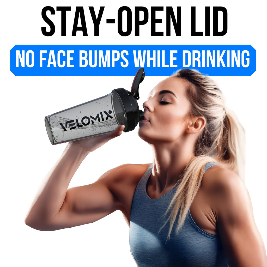 VELOMIX 6 Pack 28 oz Protein Shaker Bottle for Mixes - 6 Wire Whisk Balls | Leak Proof Cups for Supplements | BPA-Free Gym & Fitness (Earth Tones Collection)
