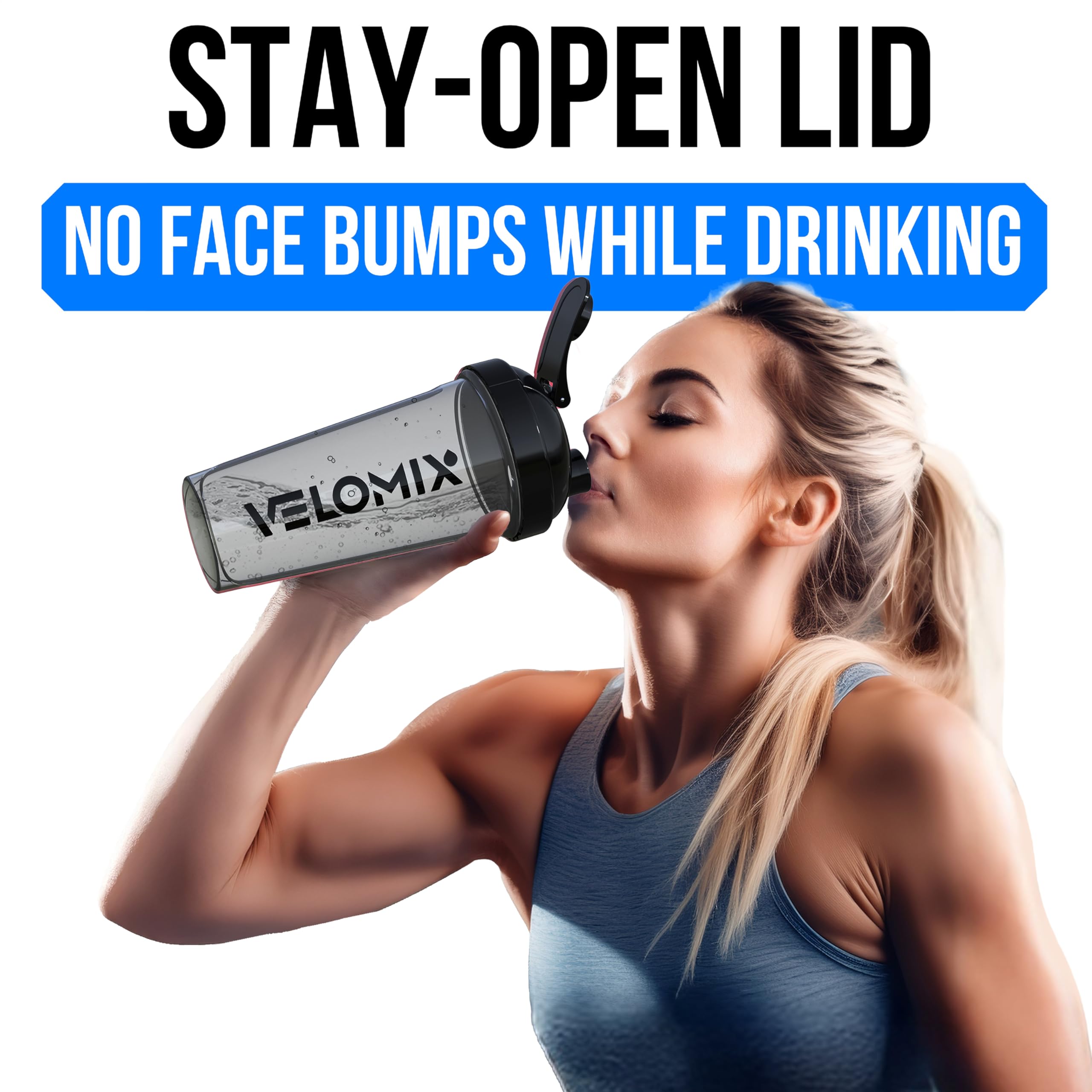 VELOMIX 6 Pack 28 oz Protein Shaker Bottle for Mixes - 6 Wire Whisk Balls | Leak Proof Cups for Supplements | BPA-Free Gym & Fitness (Earth Tones Collection)