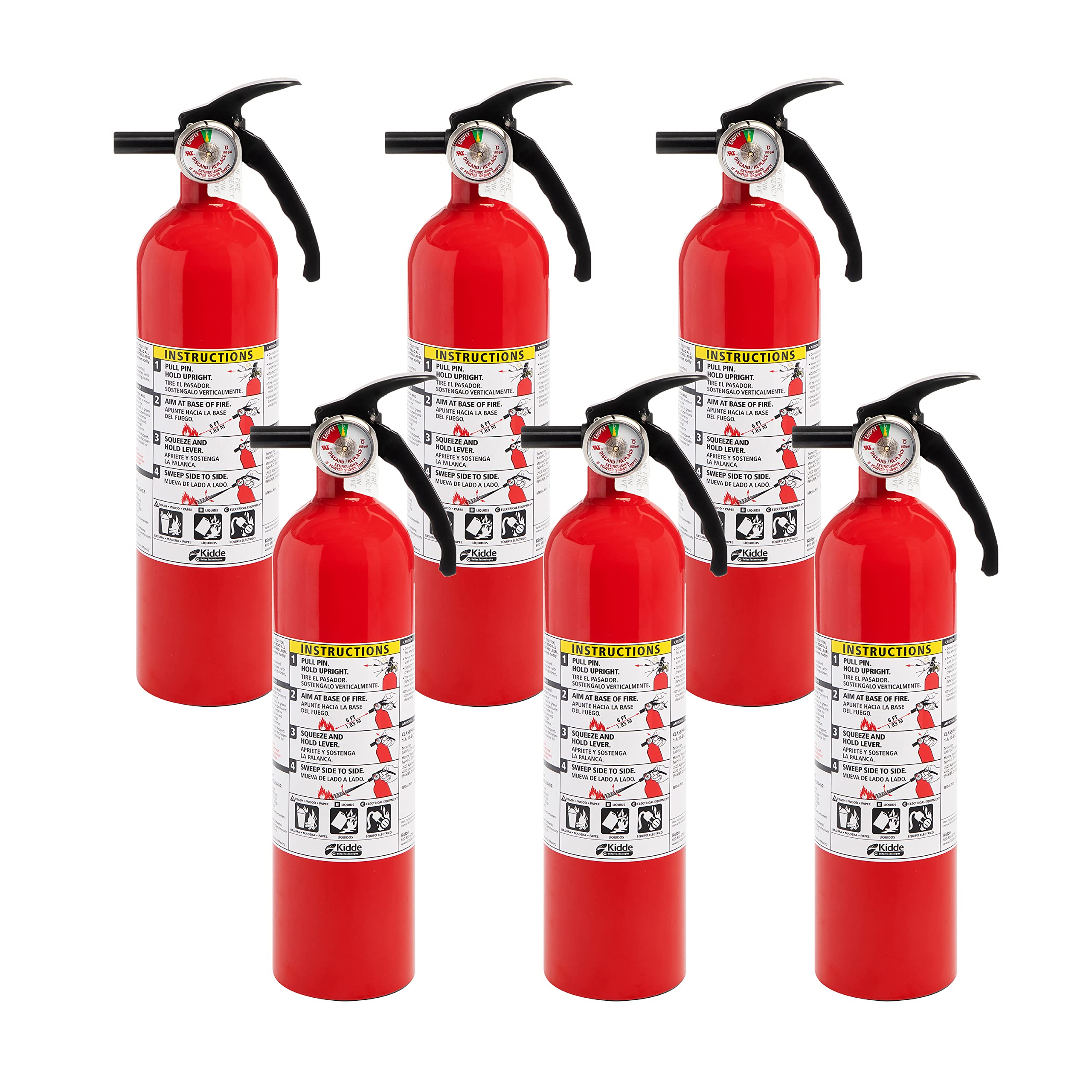 Kidde Basic 110 Fire Extinguisher for Home, 1-A:10-B:C, FA110G, 1 Pack | Residential Multi-Purpose Extinguisher for Small Common Household Fires, 2.5 lb. Dry Chemical