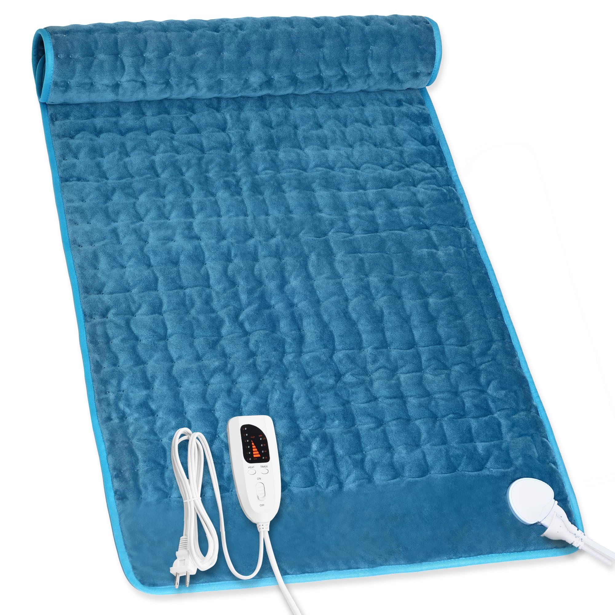 Heating Pad,Heated Blanket,Heating Pad for Back Neck,Silvergray,24x12In | Electric Heating Pad,Dry/Moist Heat Heating Pads,Heating Pads for Shoulder,Abdomen,Knee,Heat Pad for Women Men,Birthday Gift