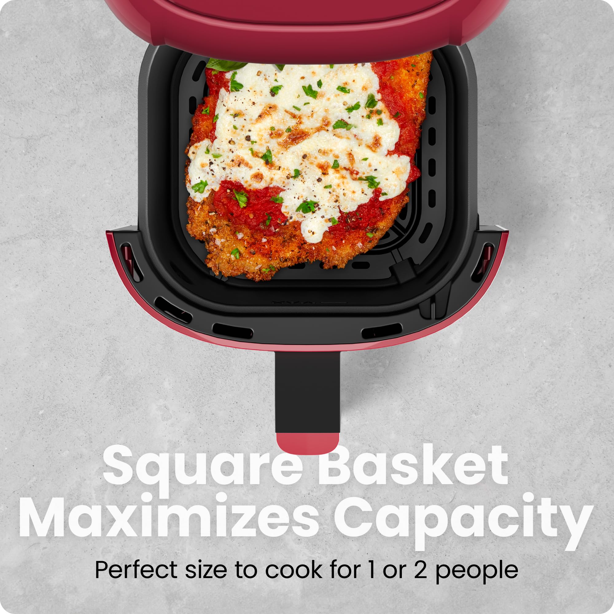 CHEFMAN 2 Qt Mini Air Fryer – Digital Space-Saving Compact Air Fryer with Nonstick and Dishwasher Safe Basket, Quick & Easy Meals in Minutes, Features Digital Timer and Shake Reminder – Black