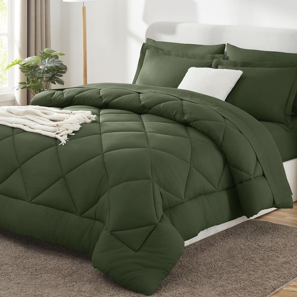 CozyLux Twin XL Comforter Set Black - 5 Pieces Twin Extra Long Bed in a Bag for College Dorm, All Season Bedding Set for Girls and Boys, Soft Bed Set with Comforter, Sheets, Pillowcase & Sham