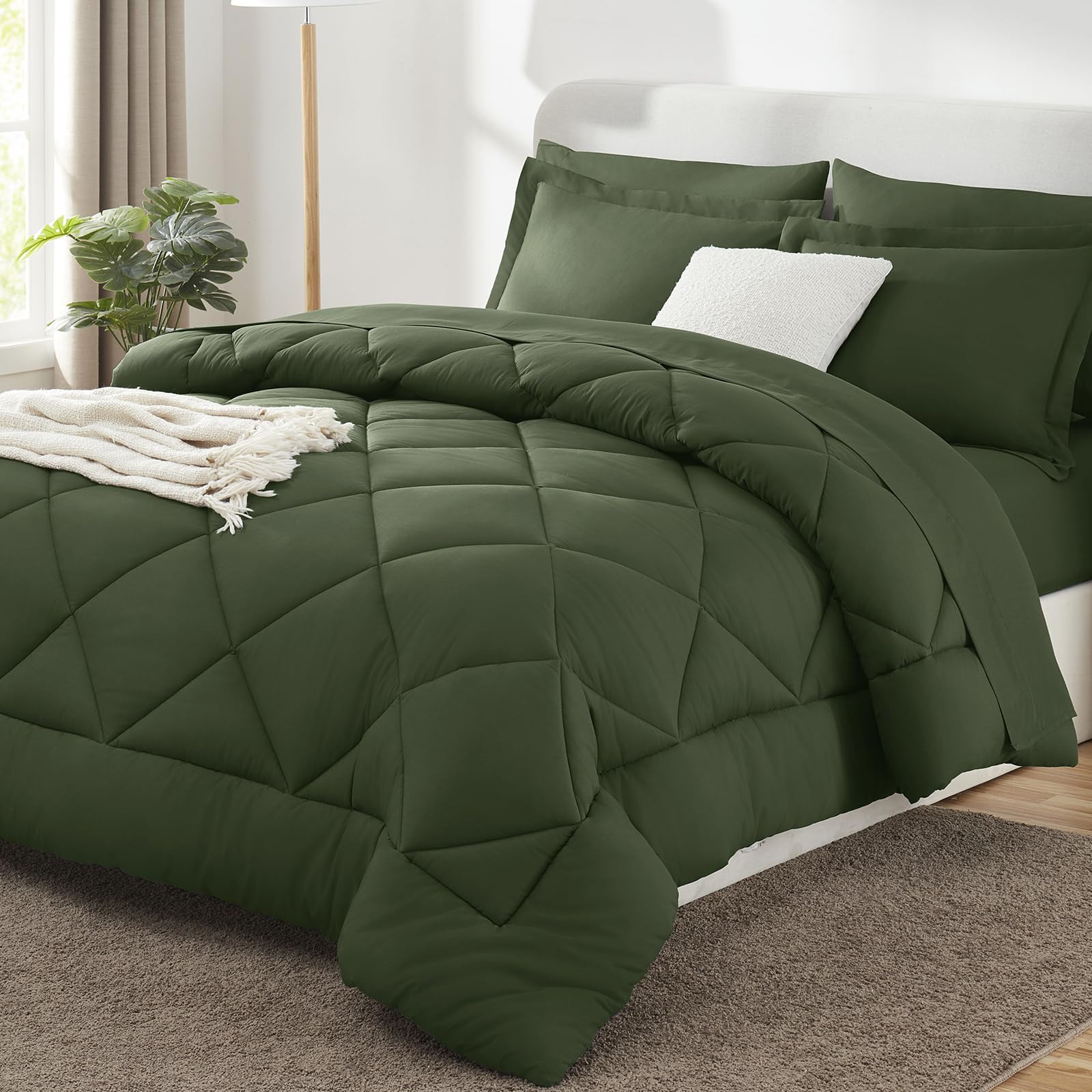 CozyLux Twin XL Comforter Set Black - 5 Pieces Twin Extra Long Bed in a Bag for College Dorm, All Season Bedding Set for Girls and Boys, Soft Bed Set with Comforter, Sheets, Pillowcase & Sham