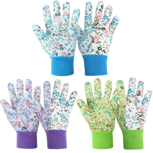 Ainiv Floral Gardening Gloves for Women/Ladies, Non-Slip Garden Work Gloves,Breathable Yard Work Glove Light Working Gloves