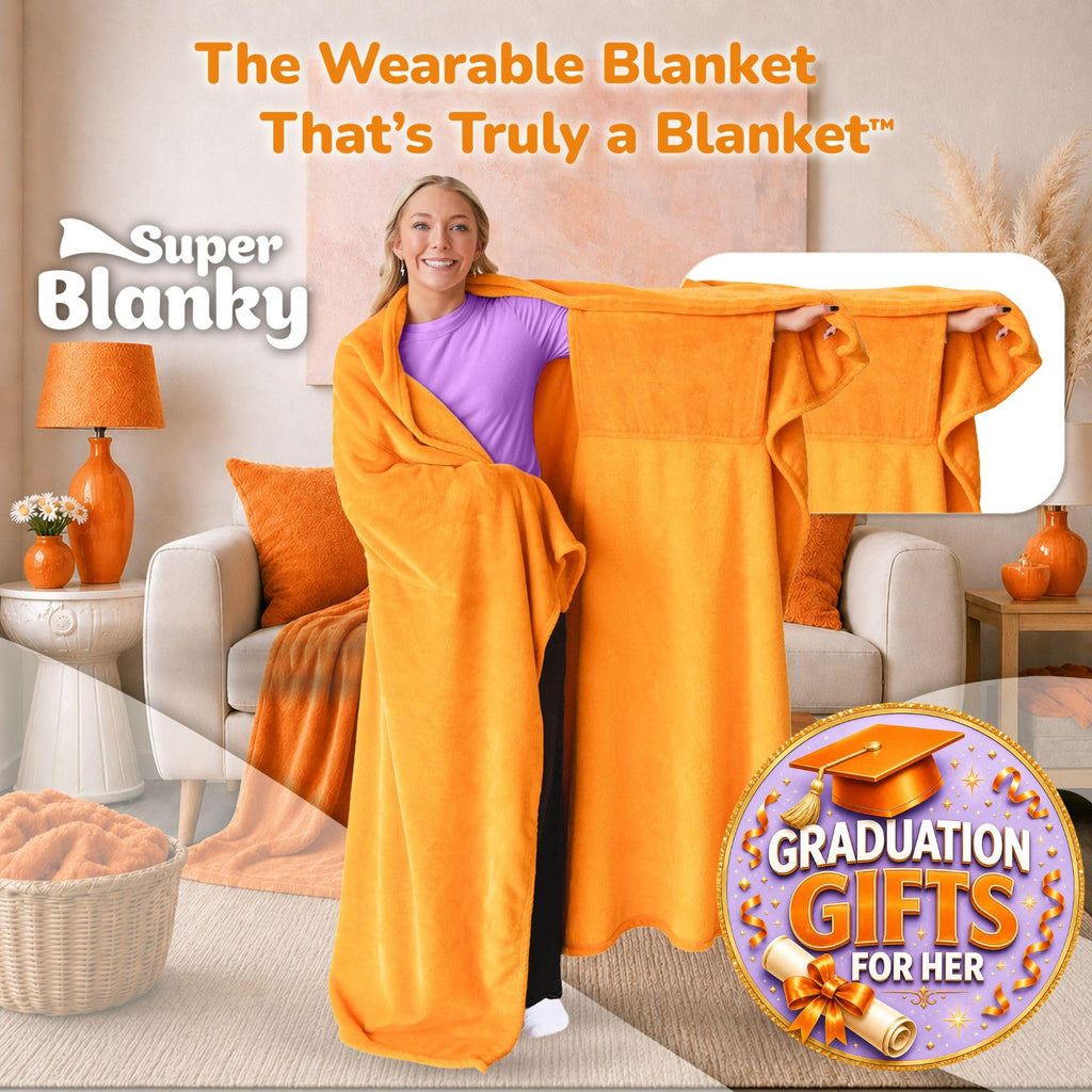 Super Blanky Wearable Blankets for Women & Men, Graduation Day Gift for Her, Cozy Gifts for Women, Wife Birthday Gifts Ideas