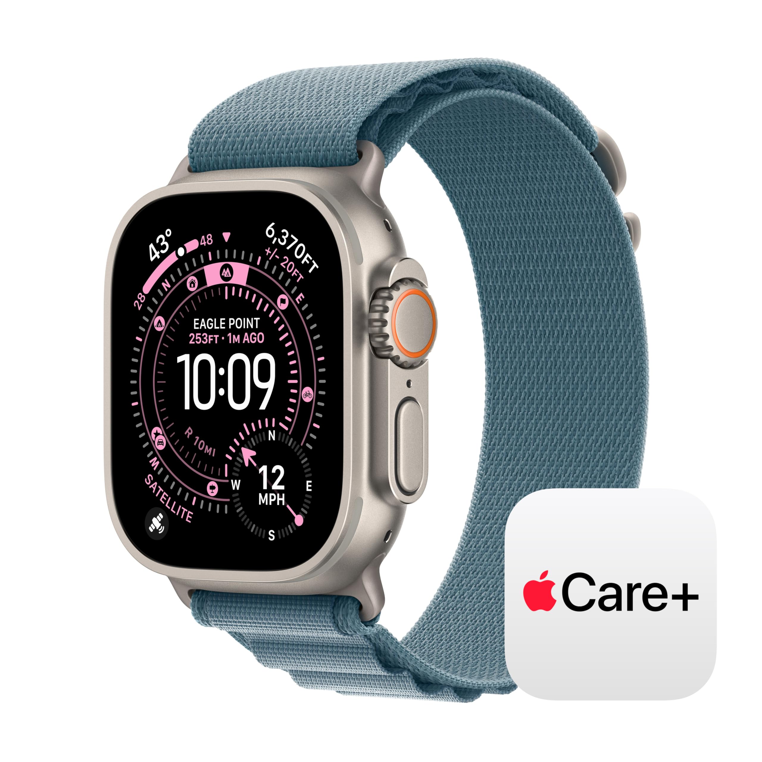 Apple Watch Ultra 3 [GPS + Cellular 49mm] Running & Multisport Smartwatch w/Rugged Titanium Case w/Black/Charcoal Trail Loop - S/M. Satellite Communications, Advanced Health & Fitness Tracking