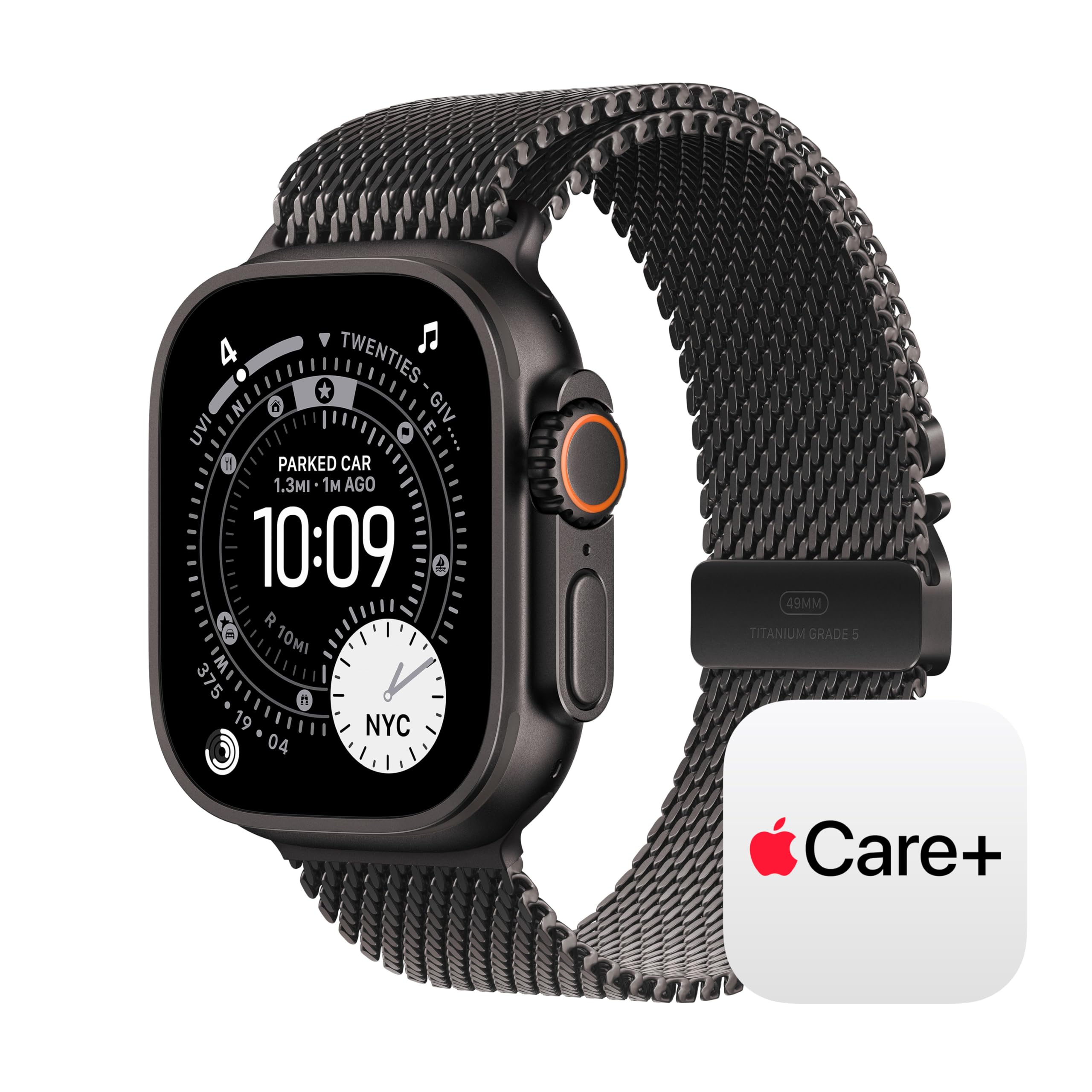 Apple Watch Ultra 3 [GPS + Cellular 49mm] Running & Multisport Smartwatch w/Rugged Titanium Case w/Black/Charcoal Trail Loop - S/M. Satellite Communications, Advanced Health & Fitness Tracking
