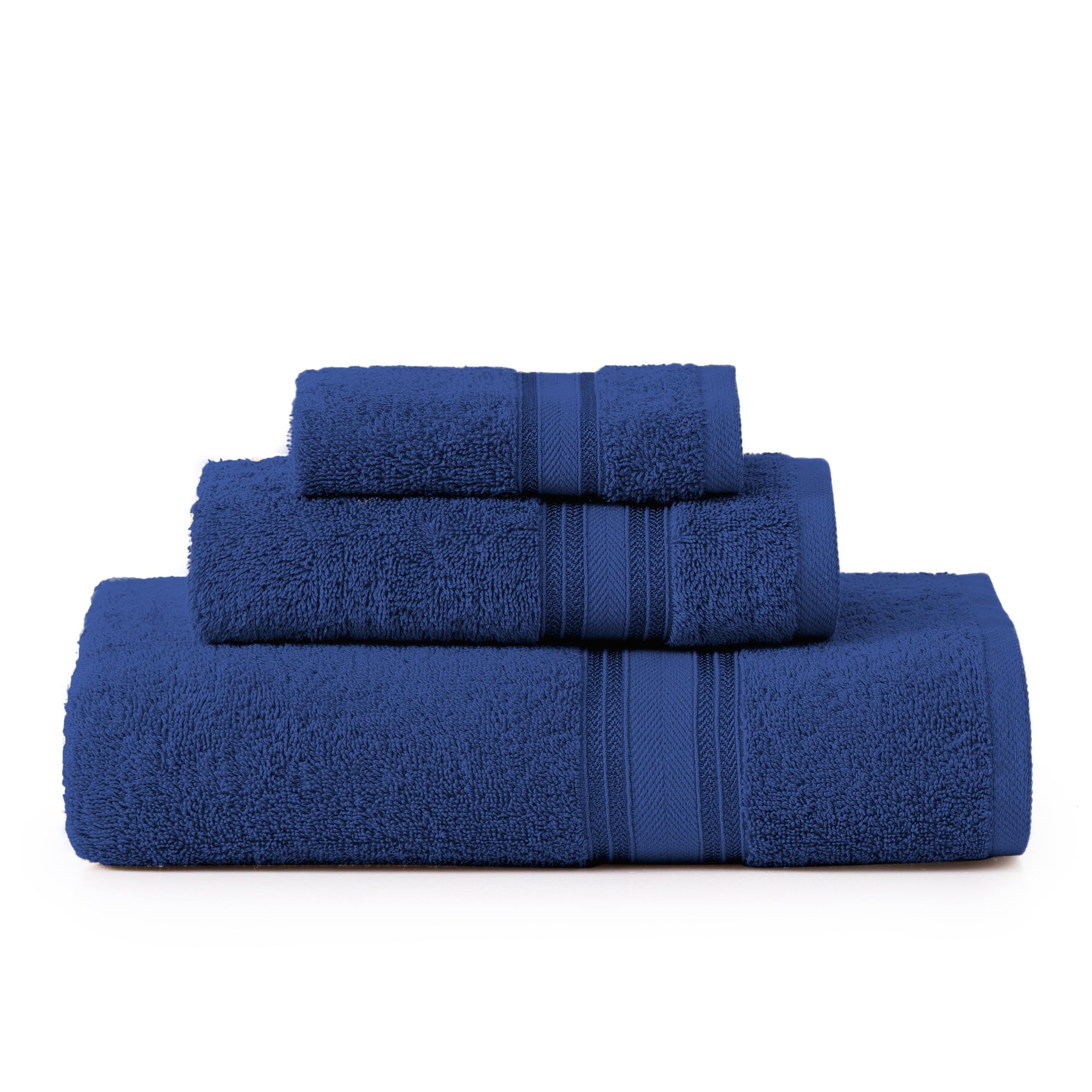 LANE LINEN Bathroom Towels Set of 18 – Zero Twist, 100% Mercerized Cotton Towel, 6 Bath, 6 Handtowel & 6 Washcloths, Luxury Hotel Design, Perfect for Salon & Guests, Machine Washable – Cerulean Blue