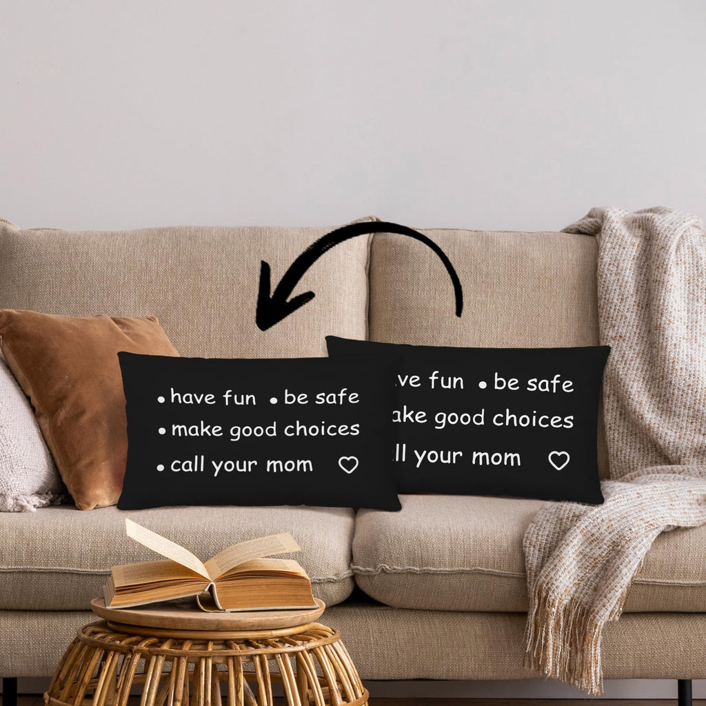 HIWX College Dorm Decor,Funny Have Fun Be Safe Make Good Choices Call Your Mom Decorative 18 x 18 Throw Pillow Cover,Call Your Mom Pillow,Throw Pillows for Dorm Bed Room Student Decor Pillowcase