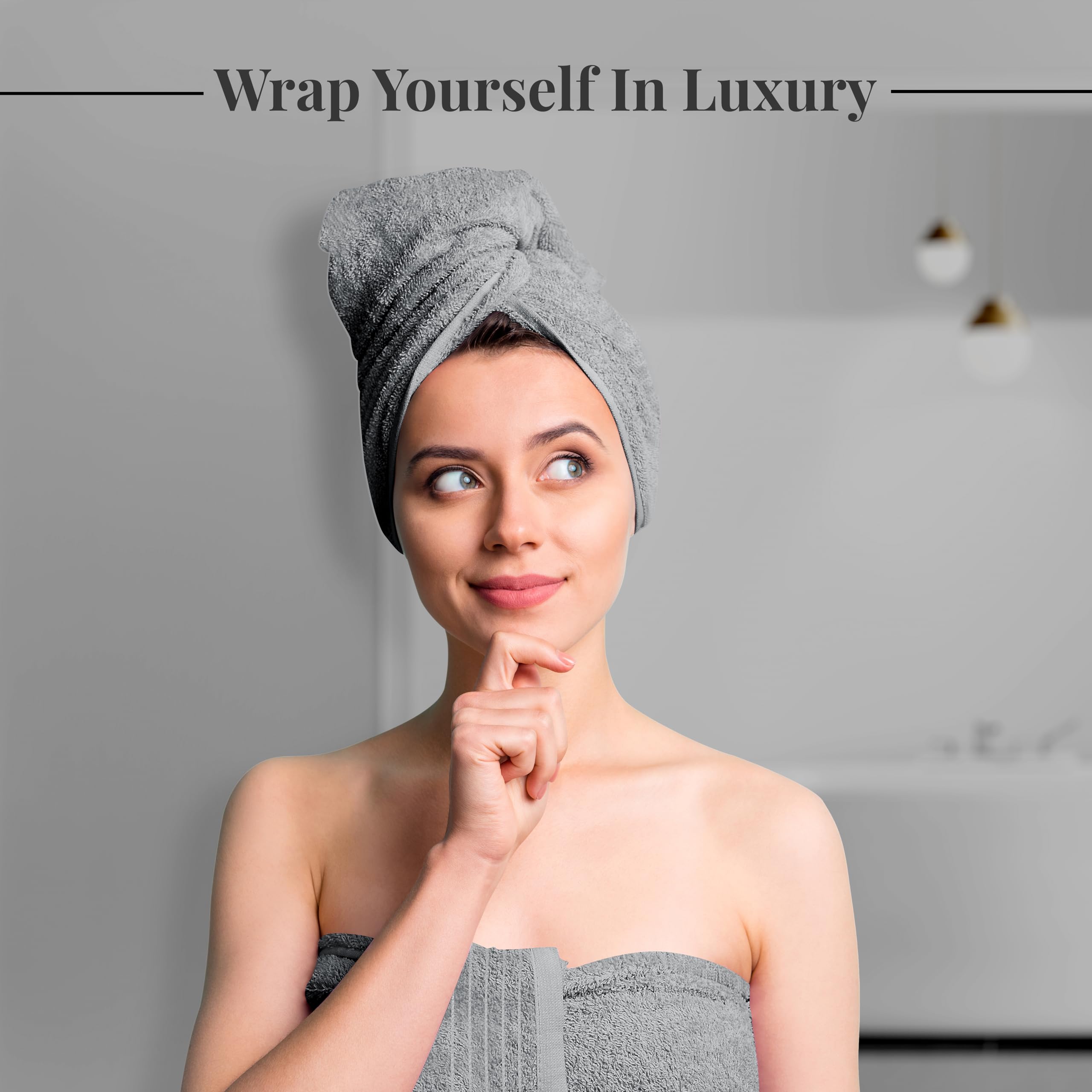 Tens Towels Pack of 4 Extra Large Bath Towels 30 x 60 Inches, 100% Cotton, Larger & Lighter Weight, Quicker to Dry, Super Soft and Absorbent, Perfect for Bathroom, Black