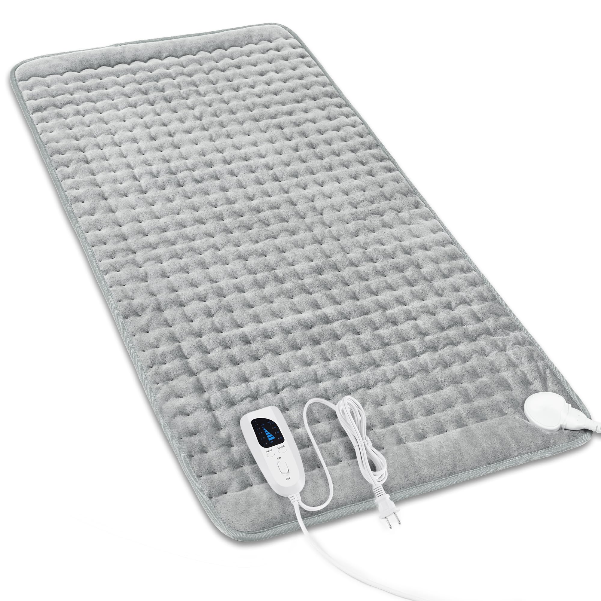 Heating Pad,Heated Blanket,Heating Pad for Back Neck,Silvergray,24x12In | Electric Heating Pad,Dry/Moist Heat Heating Pads,Heating Pads for Shoulder,Abdomen,Knee,Heat Pad for Women Men,Birthday Gift