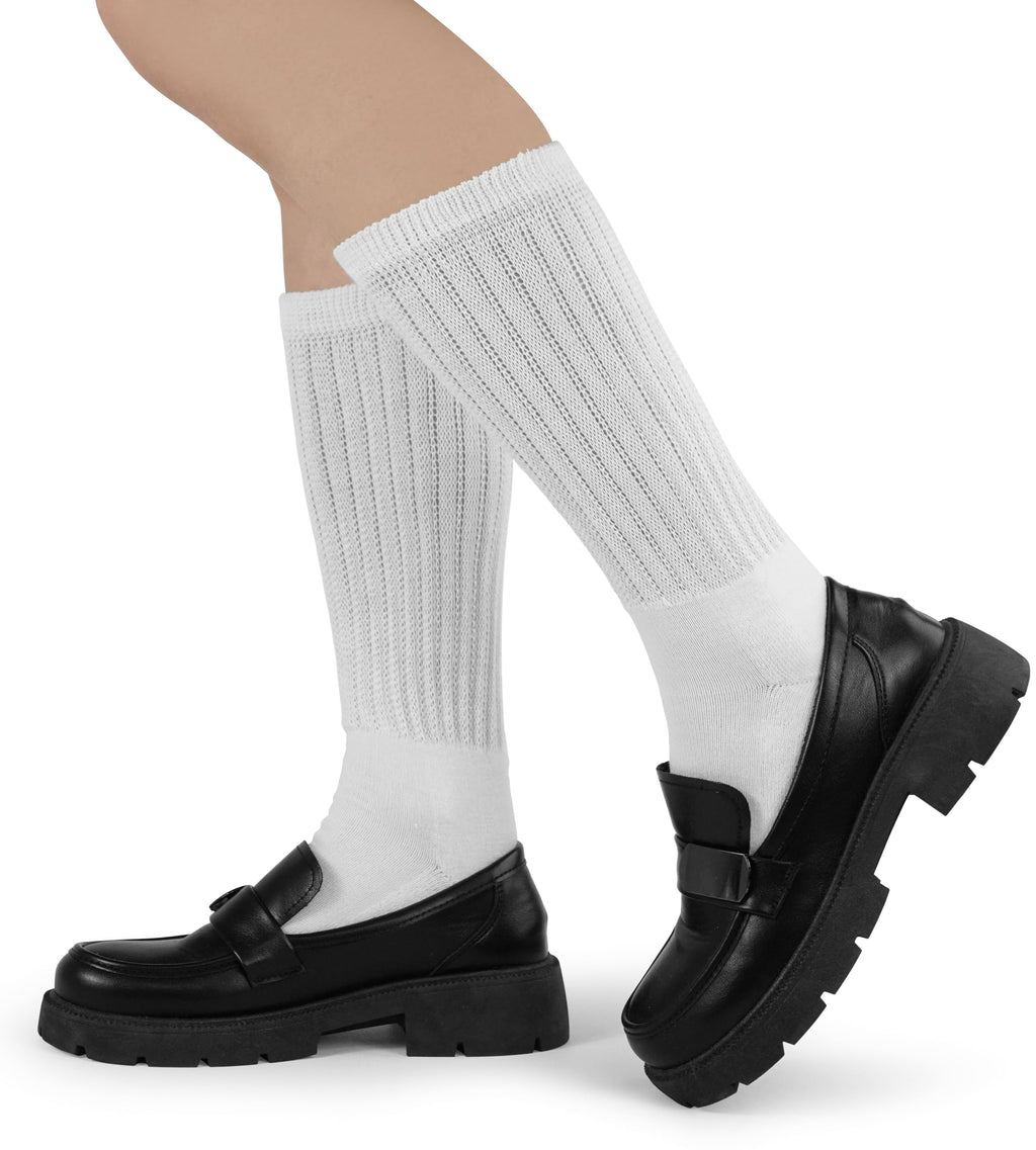 BomKinta Crew Slouch Socks Women - Retro Scrunch Short Sock - Soft Solid Ankle Socks - Gifts for Womens Size 5-11